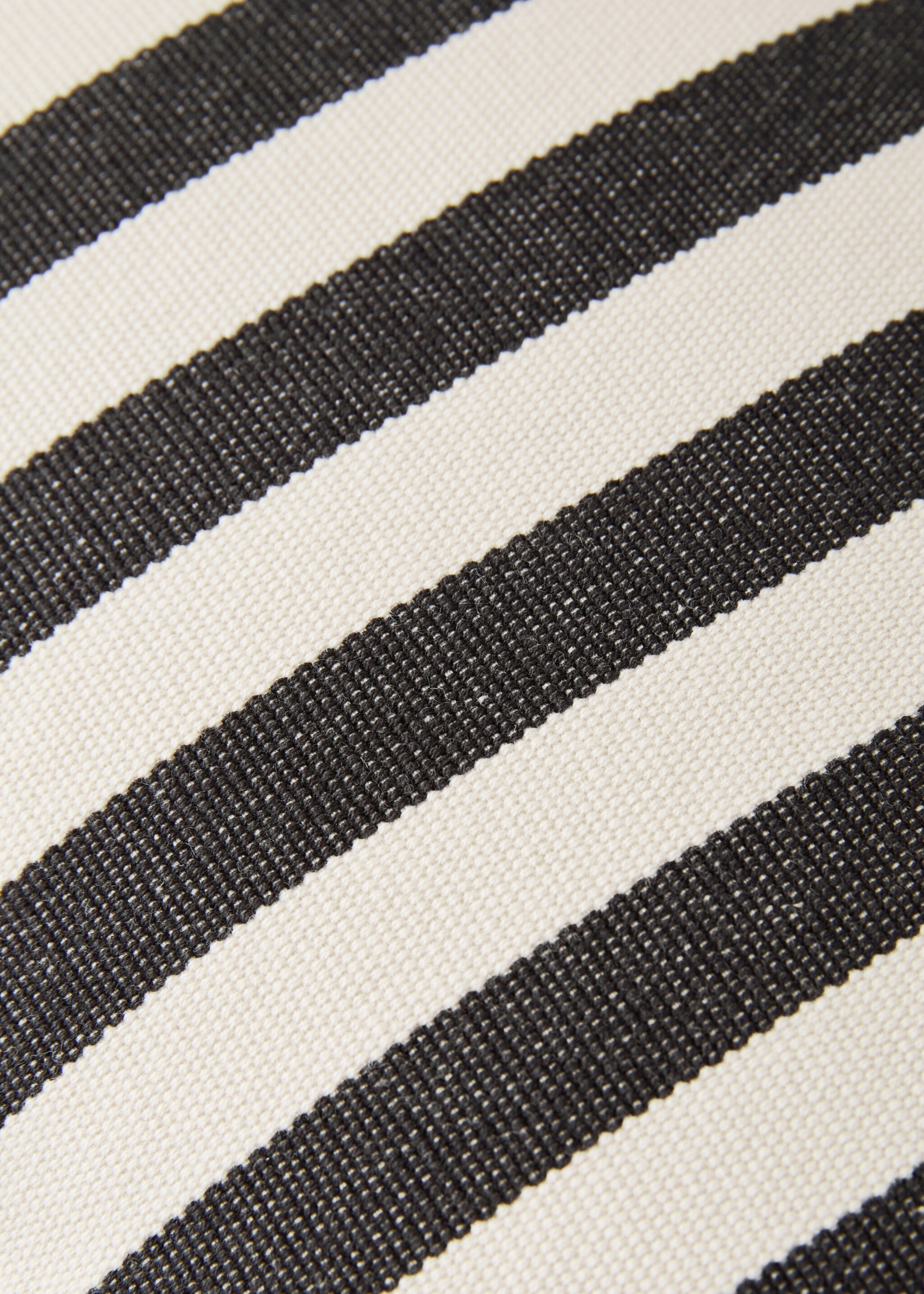 Cotton two-tone cushion cover with woven stripes 30x50 cm - Details of the article 4, Dark Grey. Ref: 17003320-00.