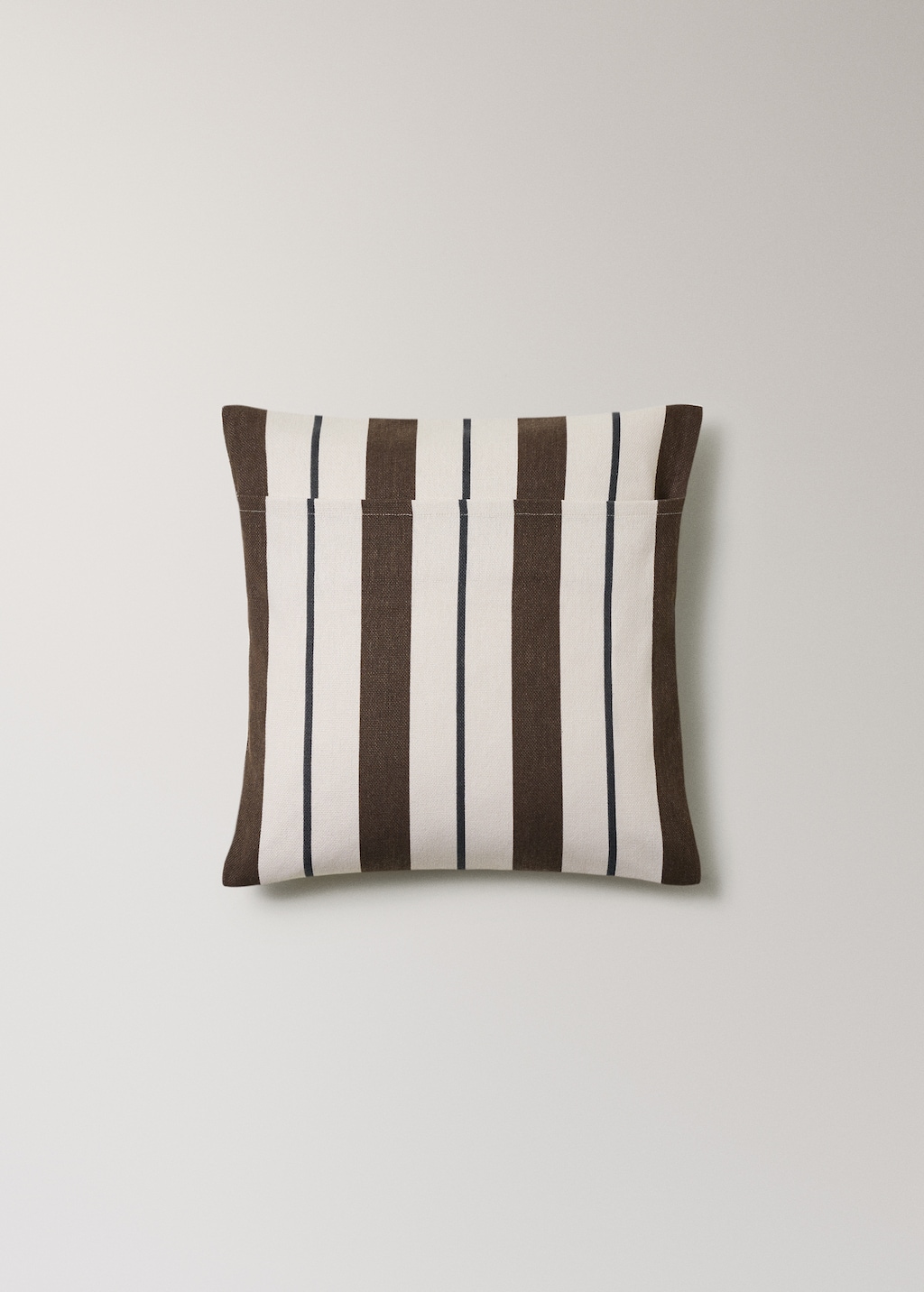 Cotton cushion cover with printed stripes 45x45 cm