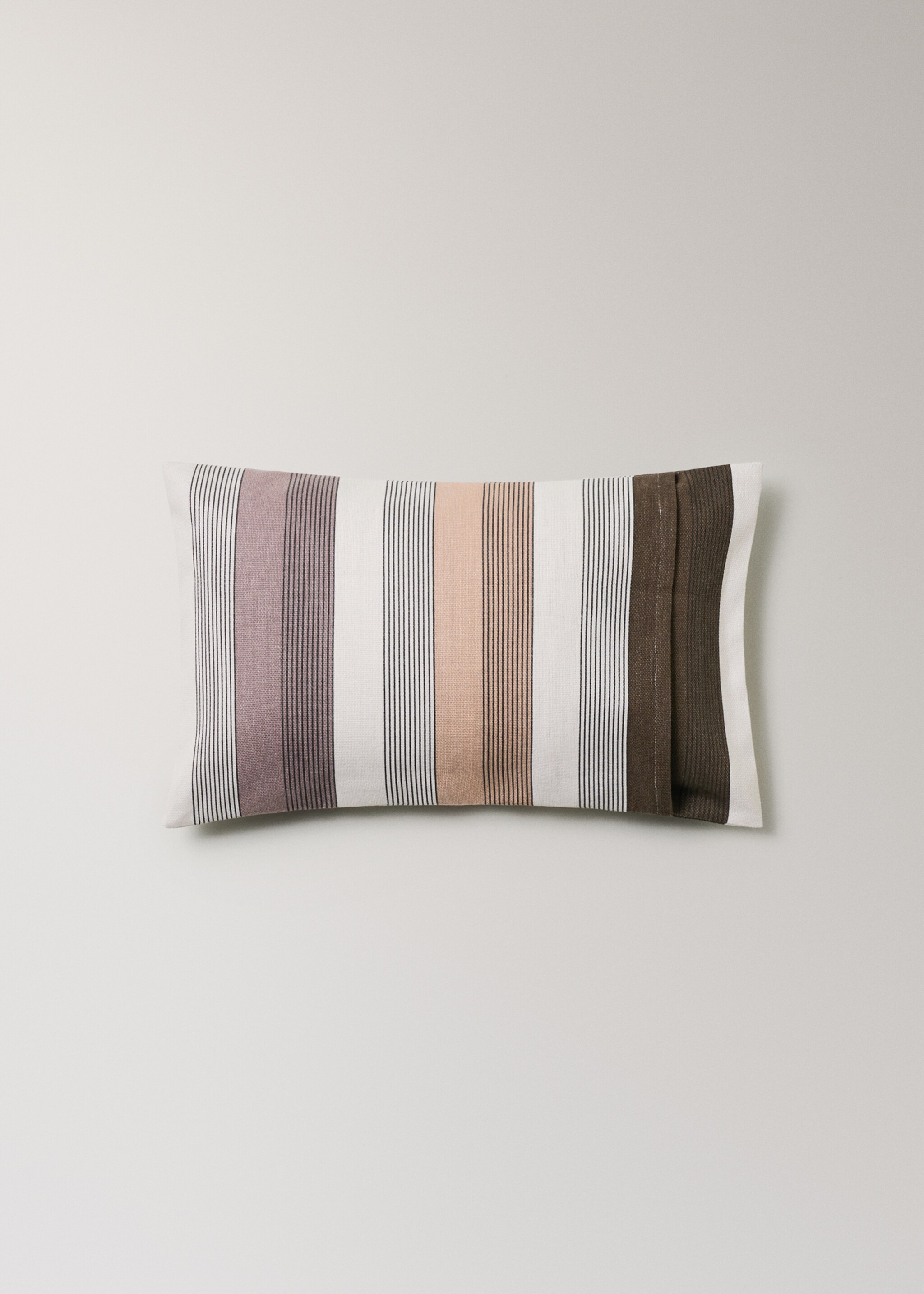 Housse de coussin coton imprimé rayures multiples 30x50 cm - Détail de l'article 1