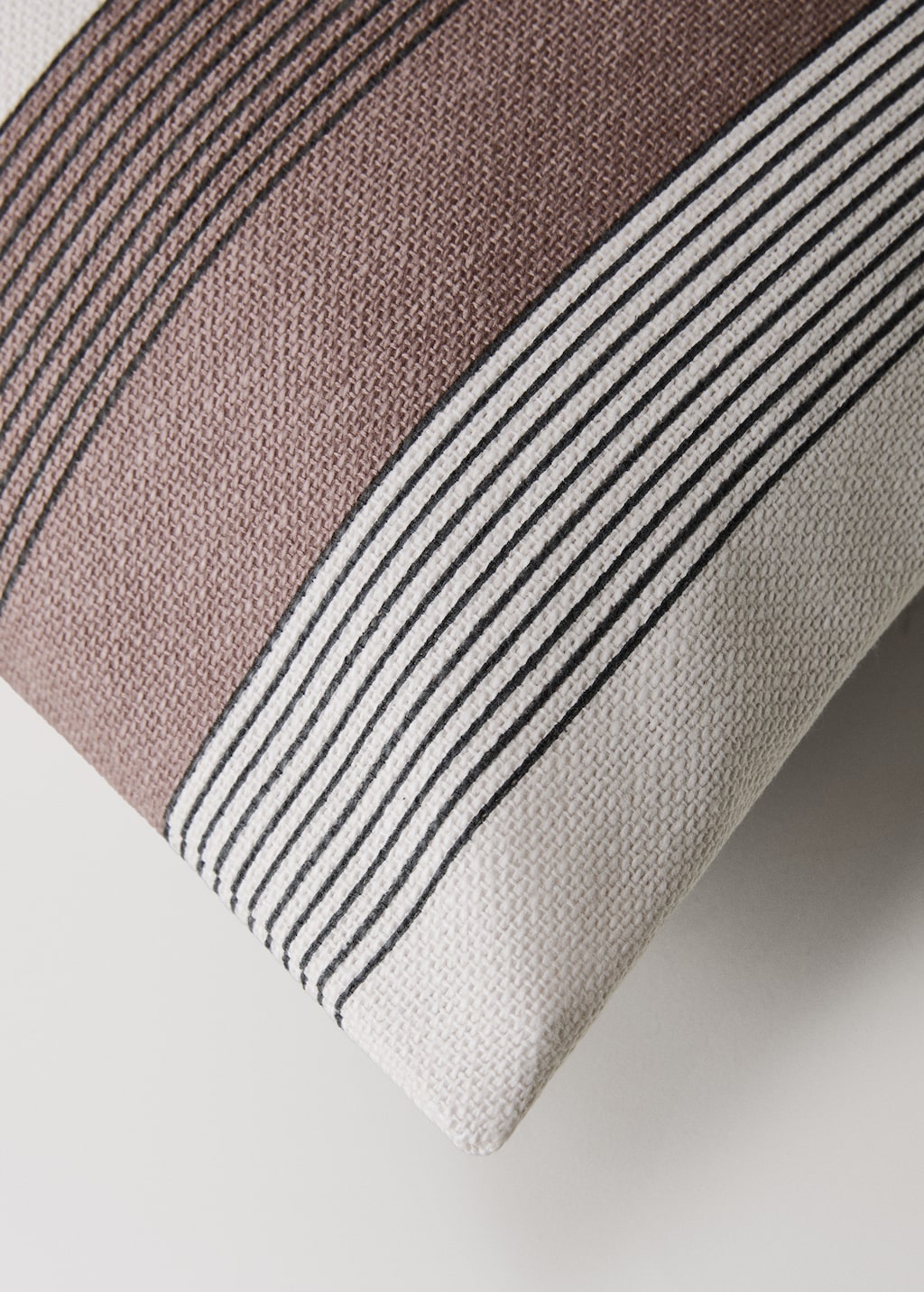 Multi-striped printed cotton cushion cover 30x50 cm