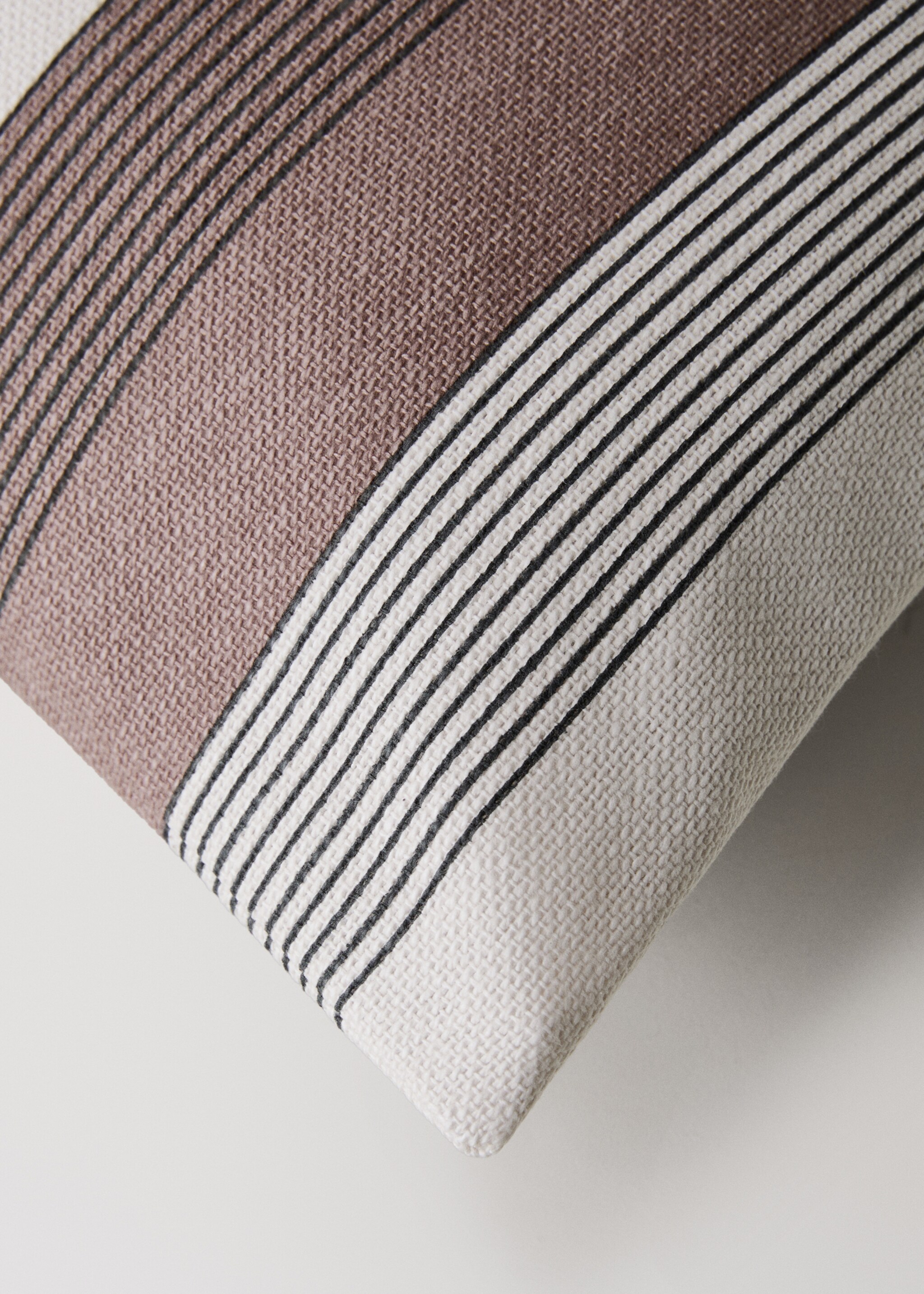 Housse de coussin coton imprimé rayures multiples 30x50 cm - Détail de l'article 2