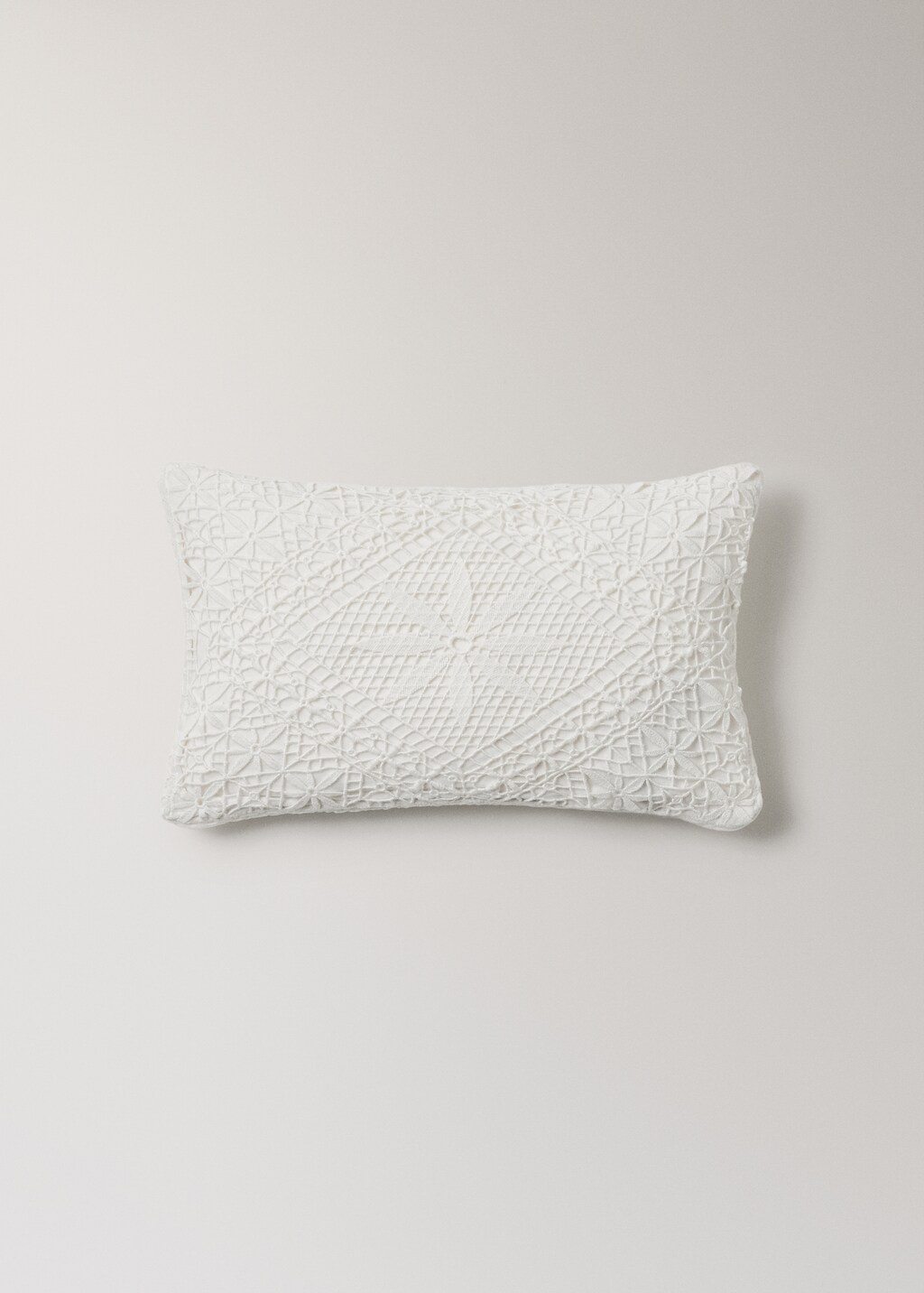Embroidered cotton cushion cover 11.8x19.6in