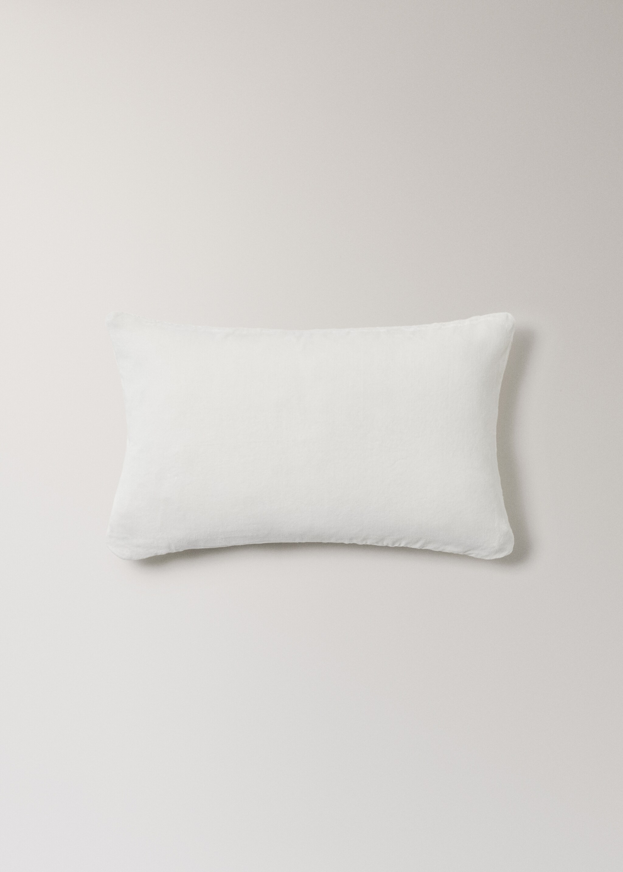 Embroidered cotton cushion cover 30x50cm - Details of the article 1, White. Ref: 17003335-00.
