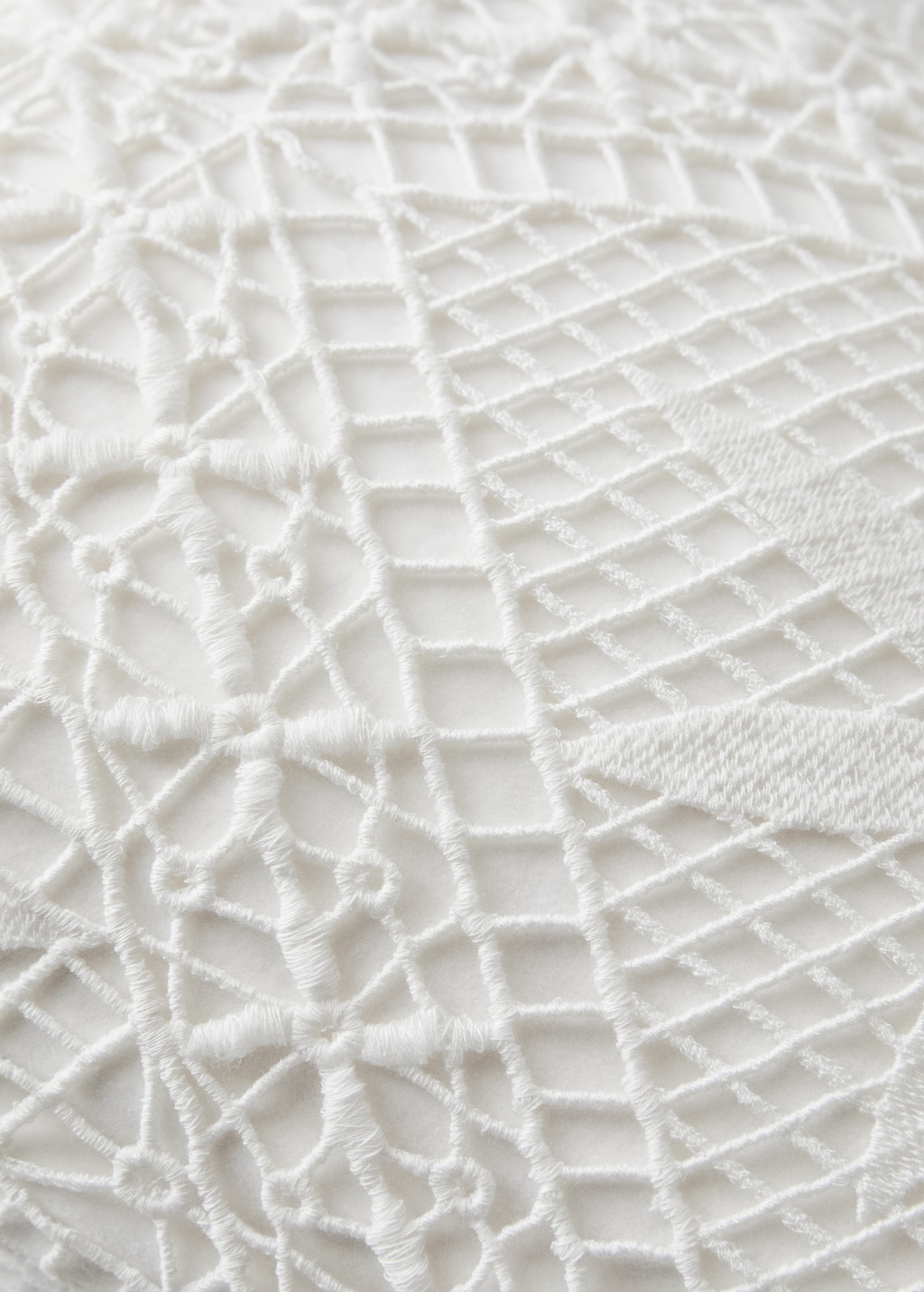 Embroidered cotton cushion cover 11.8x19.6in