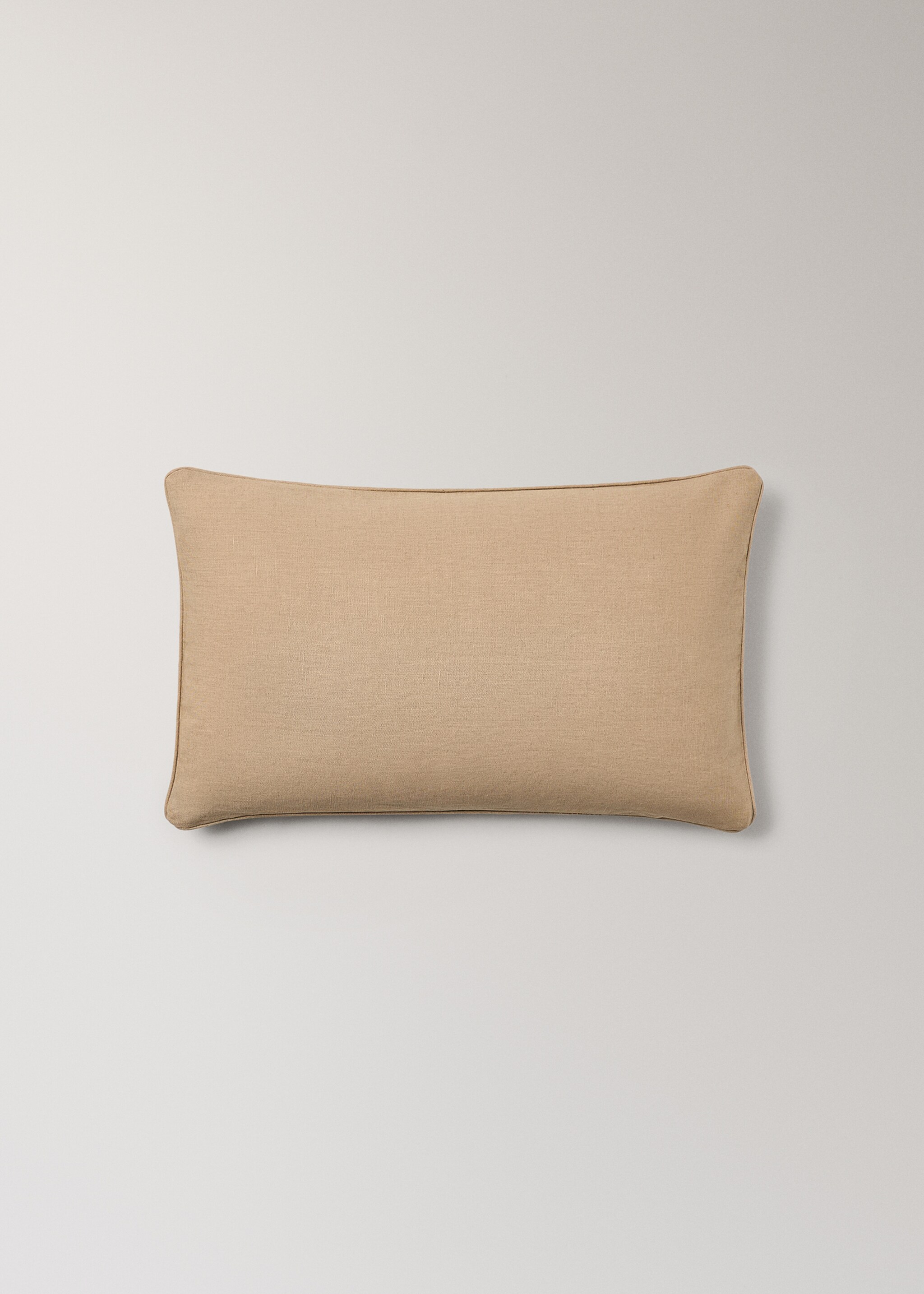 Cotton linen embroidered cushion cover 30x50 cm - Details of the article 1, Yellow. Ref: 17003339-00.