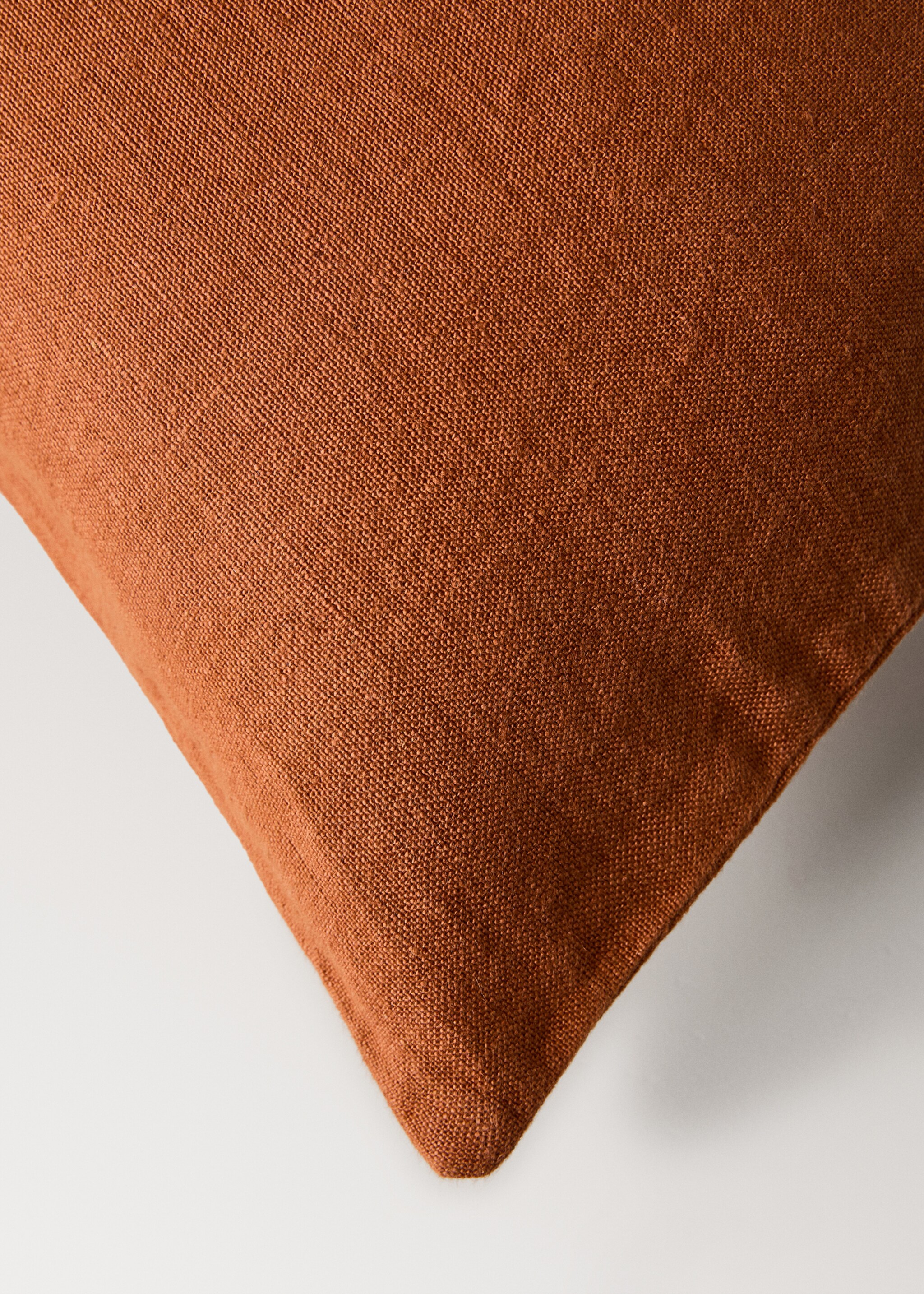 Funda coixí cremallera lli 40x60 cm - Detall de l'article 3, Taronja torrat. Ref: 17003342-00.