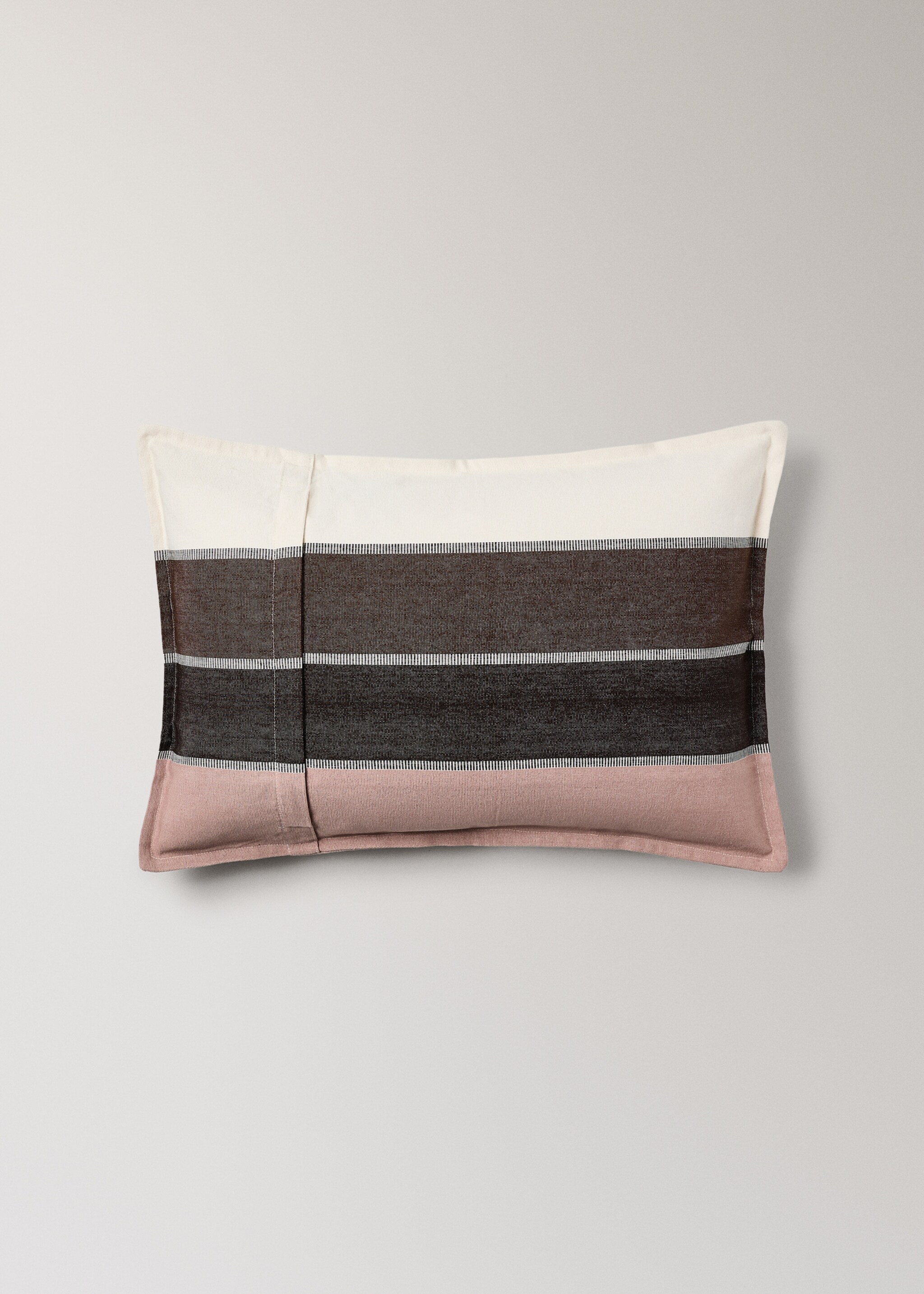 Cotton striped cushion cover, color, 40x60 cm - Детальніше про товар 1, Кава. Ref: 17003343-00.