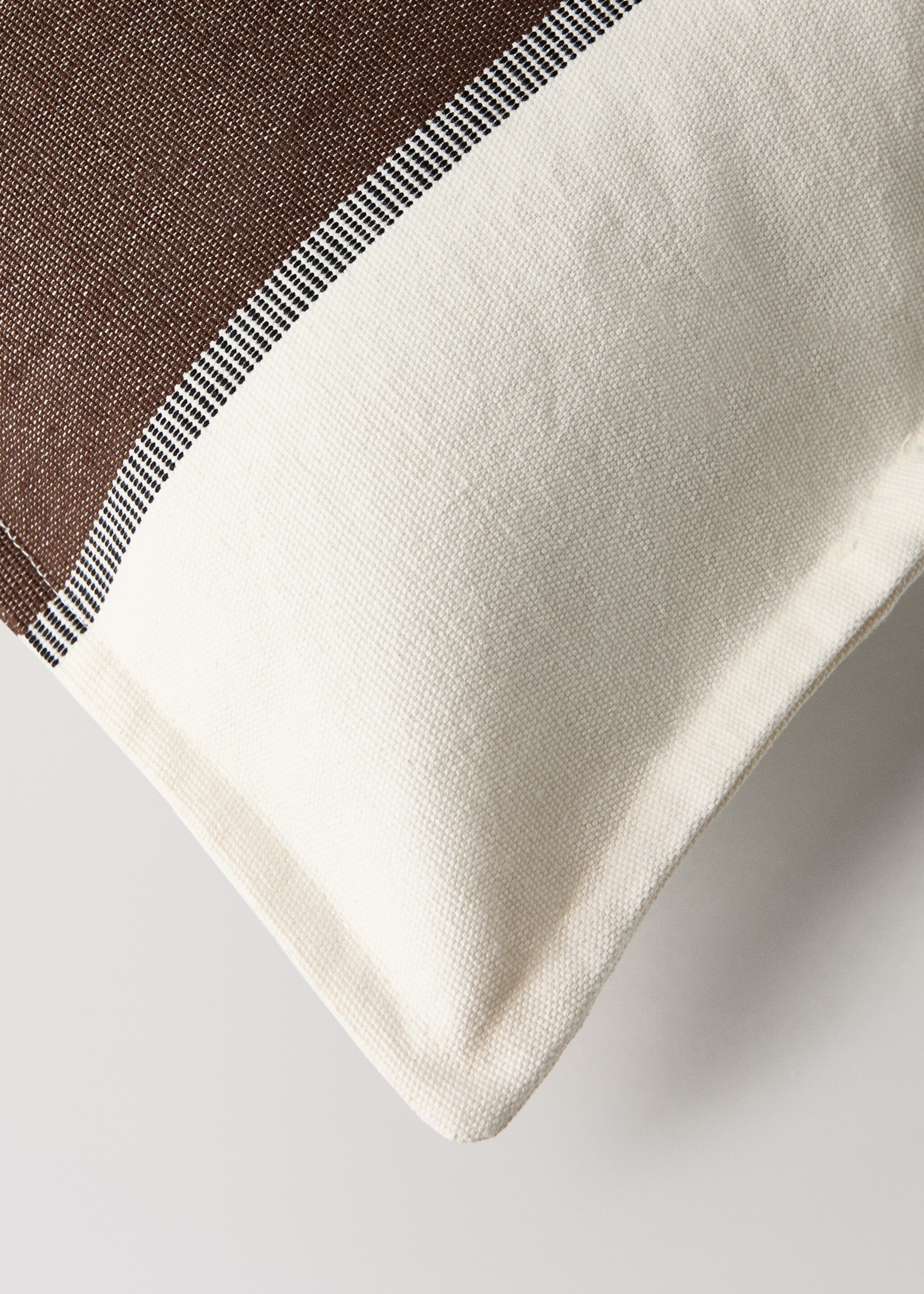 Cotton striped cushion cover, color, 40x60 cm - Детальніше про товар 3, Кава. Ref: 17003343-00.