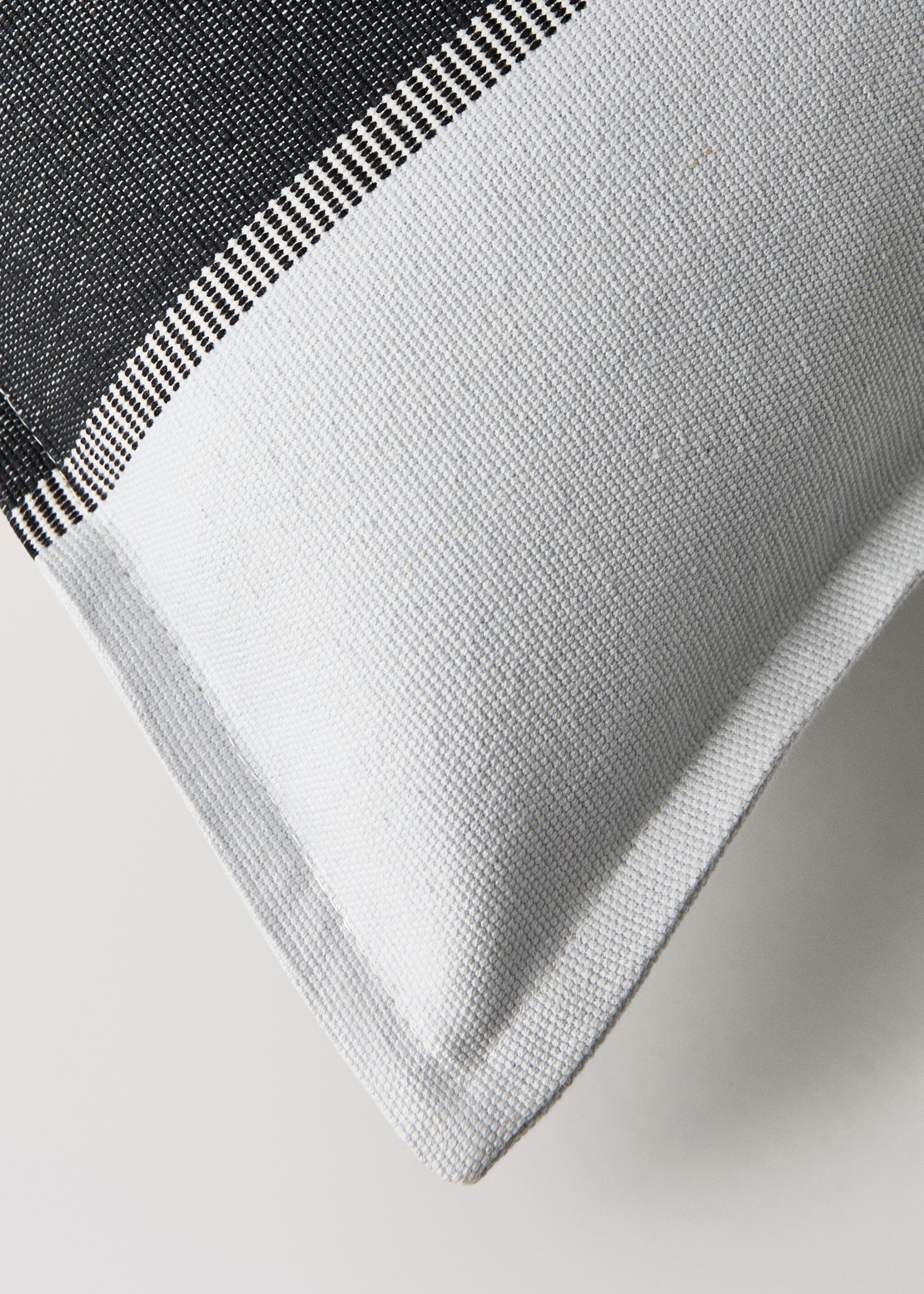 Cotton striped cushion cover 40x60 cm - Details of the article 3, Dark Grey. Ref: 17003343-00.
