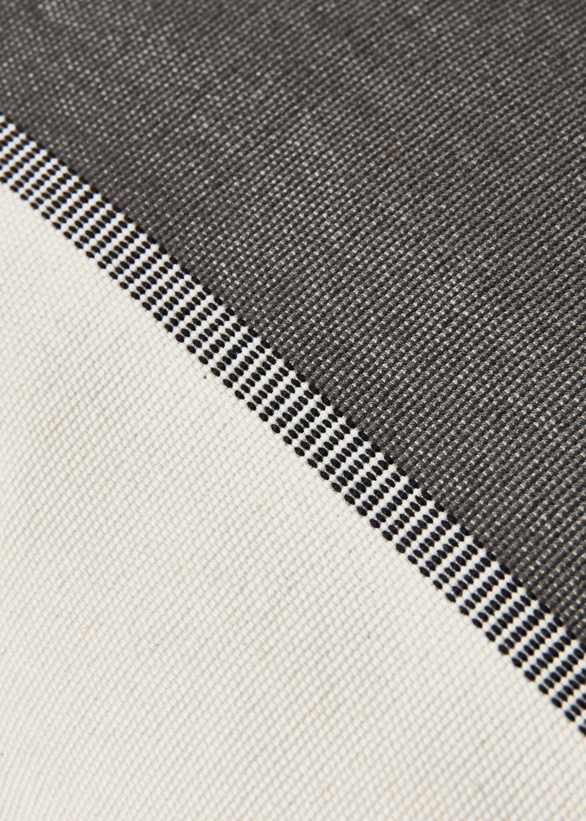 Cotton striped cushion cover 40x60 cm - Details of the article 4, Dark Grey. Ref: 17003343-00.