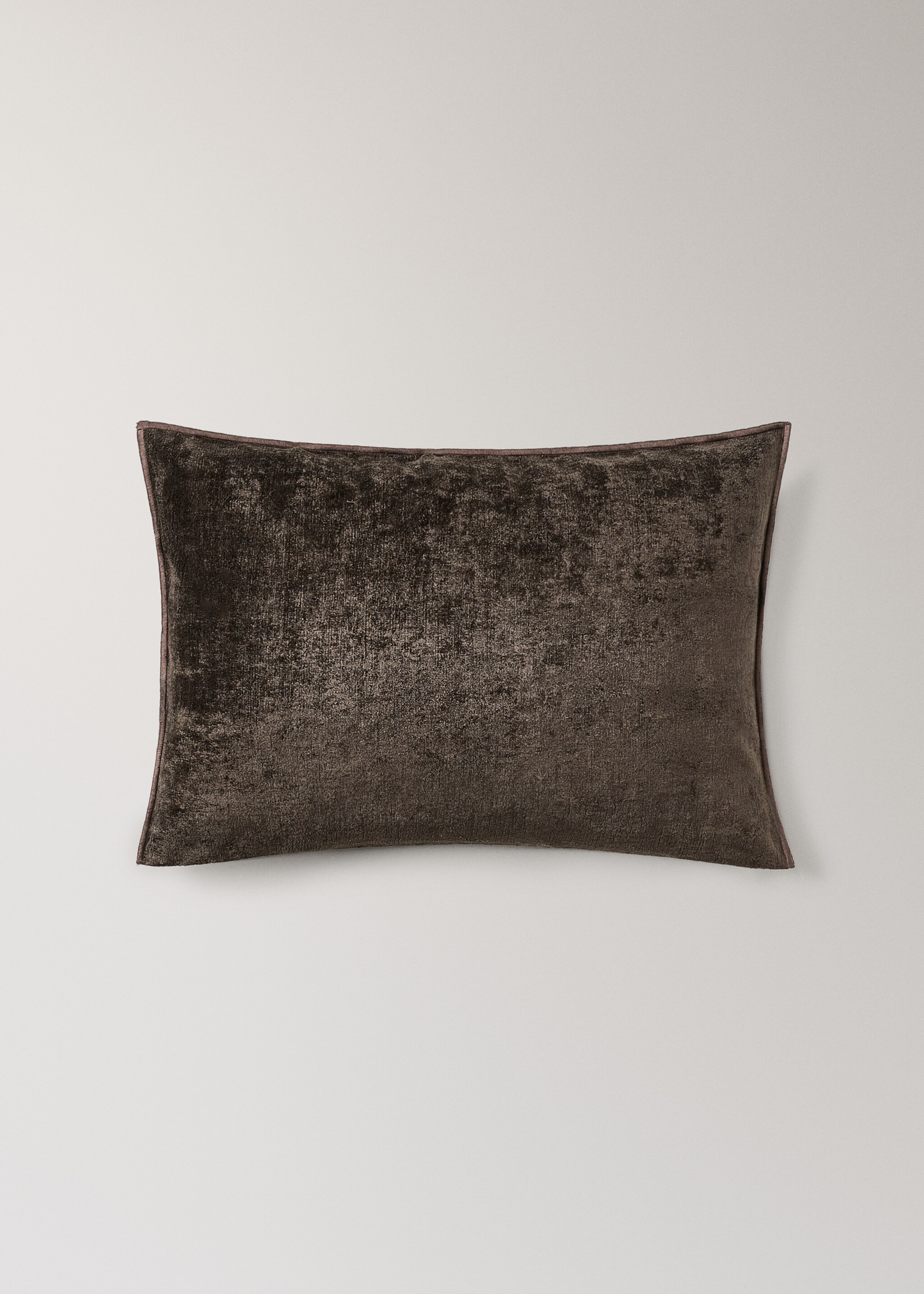 Velvet linen cushion cover 40x60 cm - Article without model, Coffee. Ref: 17003348-00.