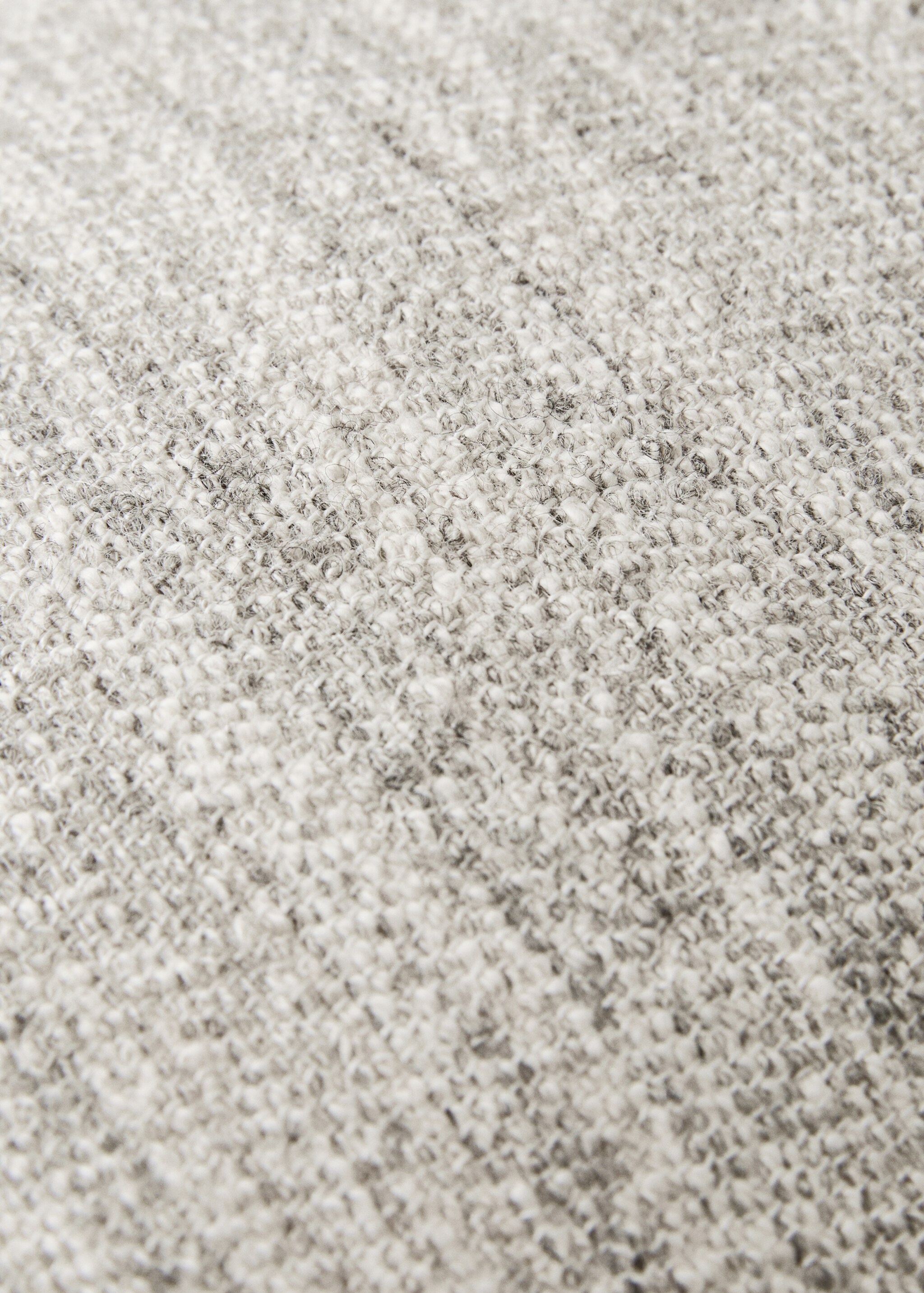Cotton, linen and wool cushion cover - Details of the article 3, Grey. Ref: 17003350-00.