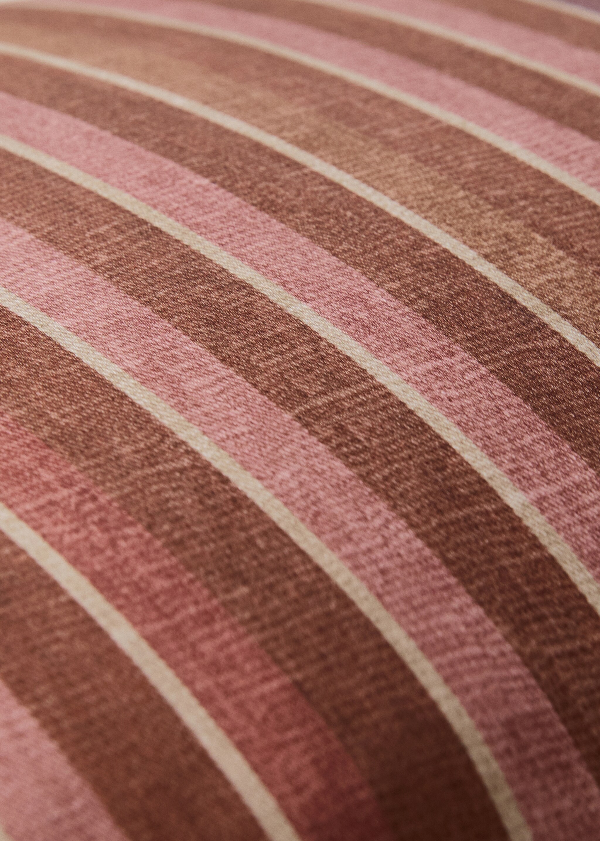 Cotton cushion cover with stripe print 40x60cm - Details of the article 3, Burnt Orange. Ref: 17003355-00.