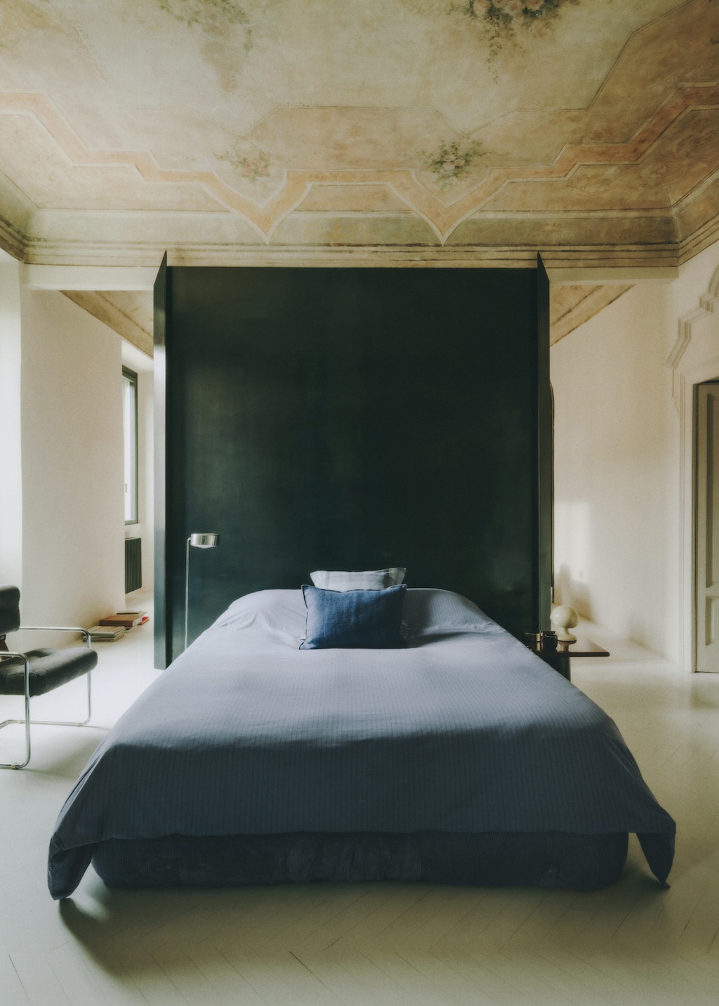 Reversible percale cotton striped duvet cover for / cm bed