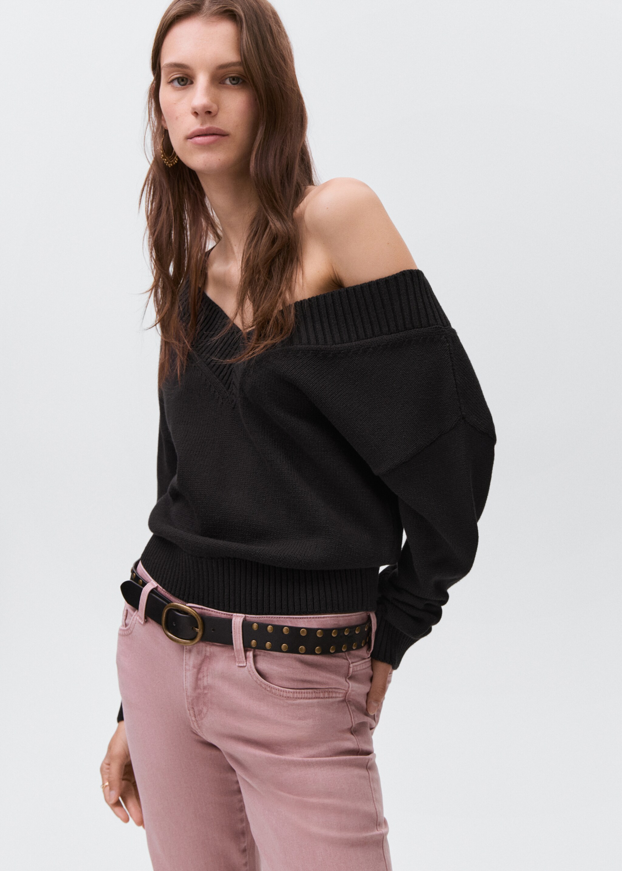 Knitted sweater with straps - Medium plane