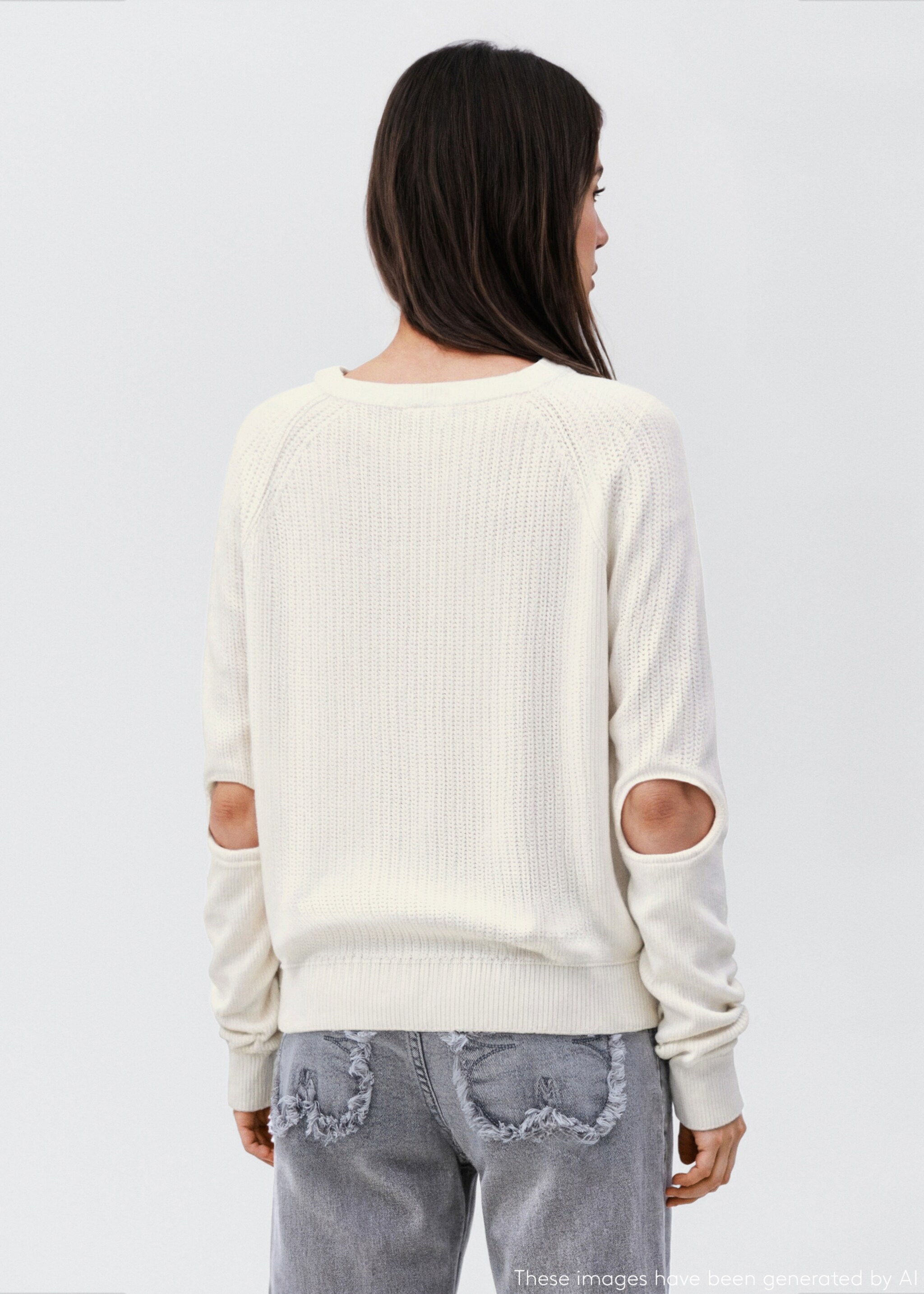 Knitted sweater with openings - Medium plane