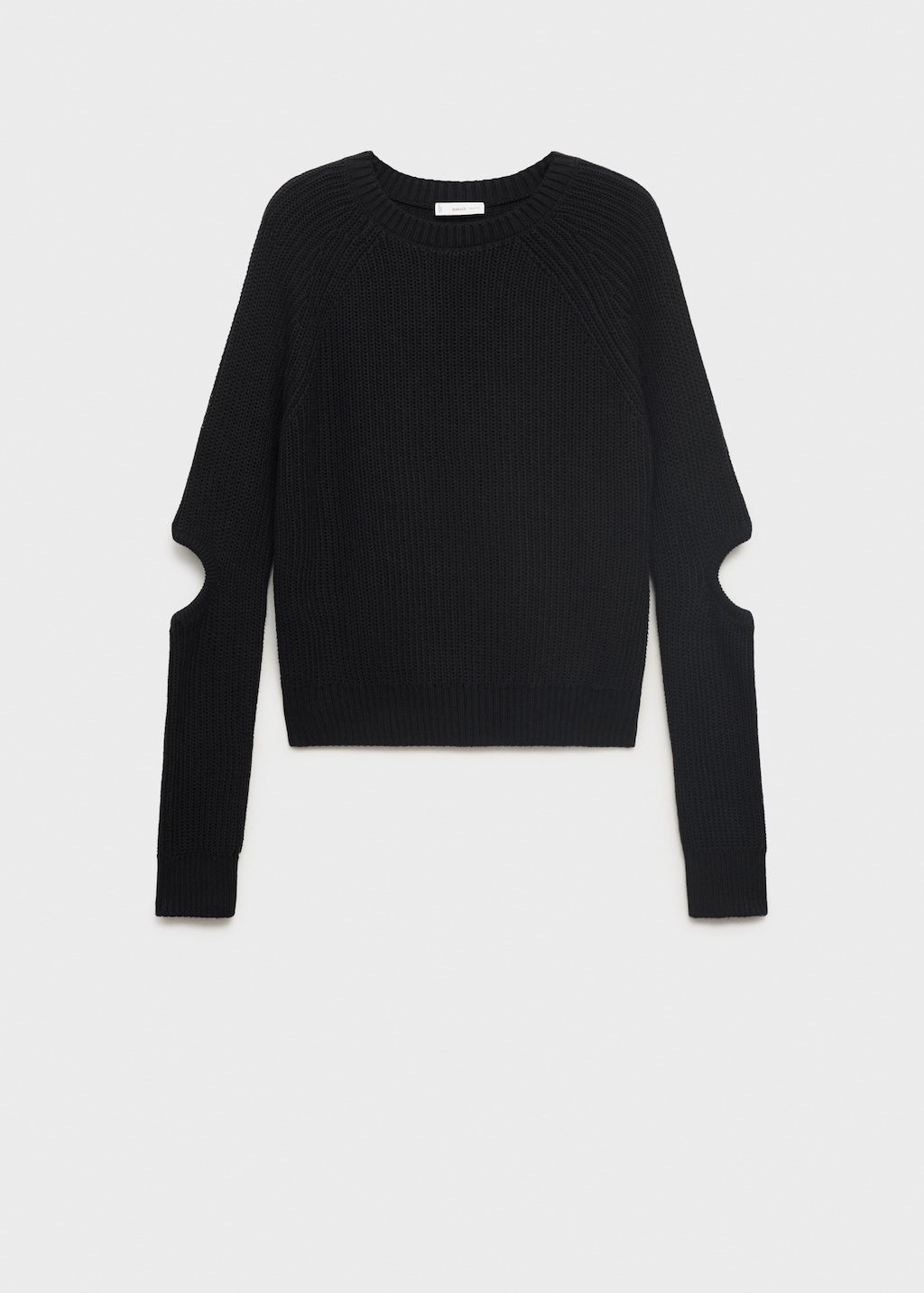 Knitted sweater with openings