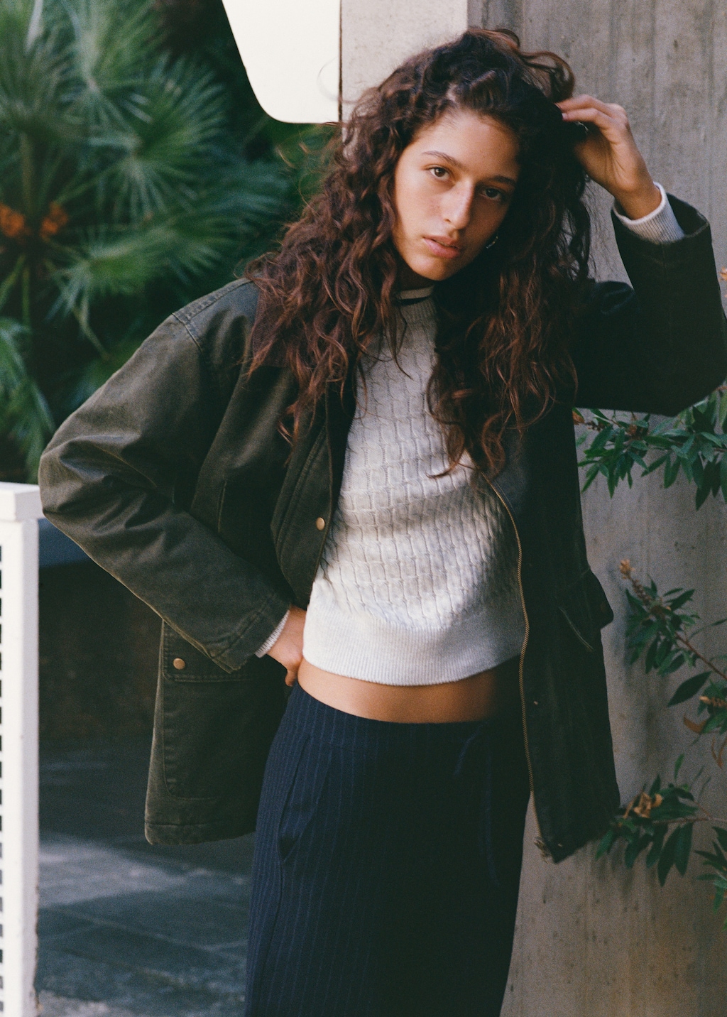 Braided knitted sweater