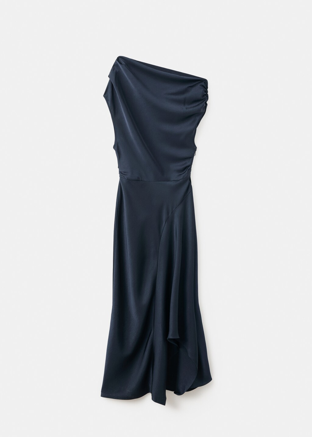 Asymmetrical satin dress - Women | MANGO USA