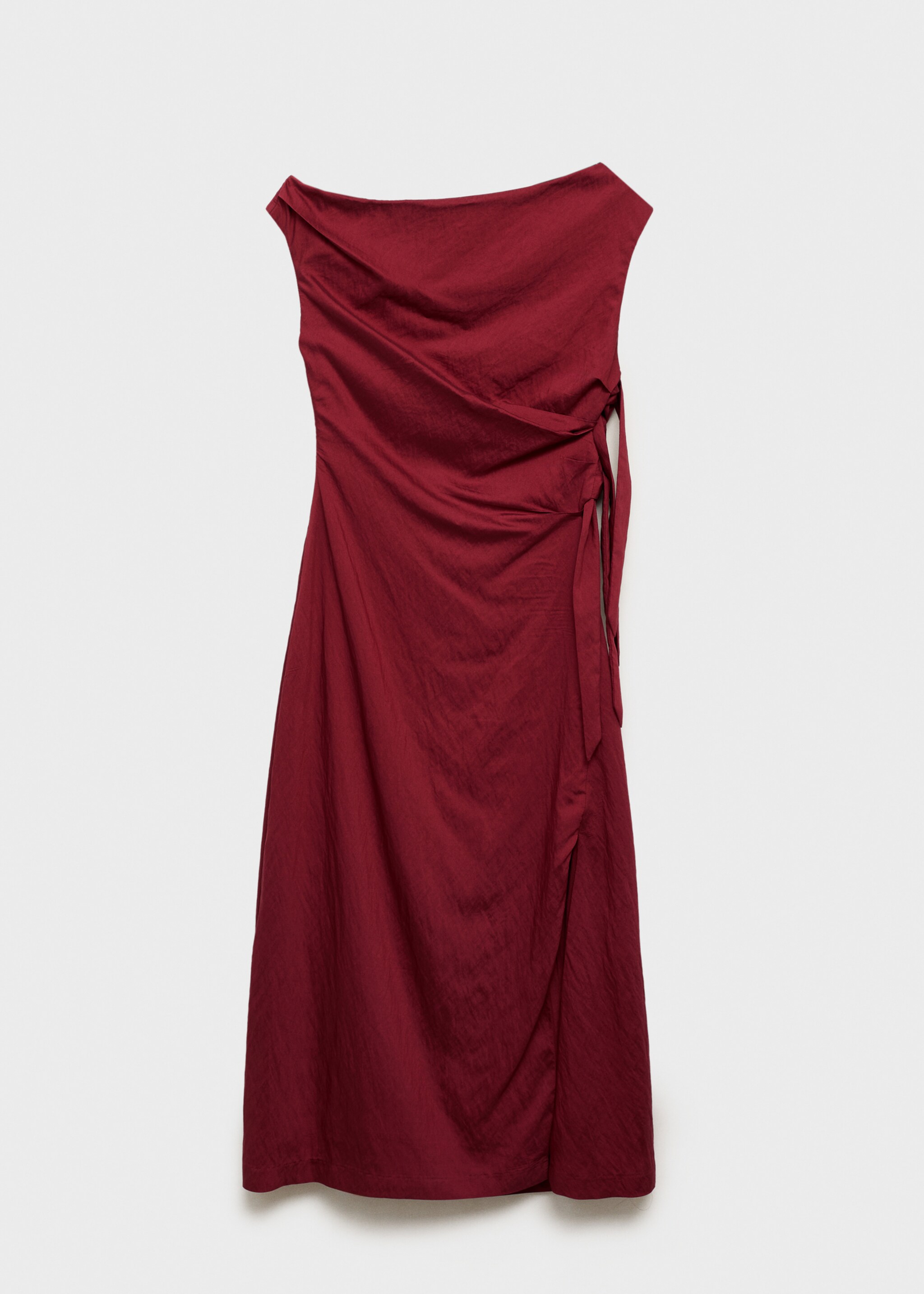 Vestido asimétrico nudos - Artículo sin modelo, Burdeos. Ref: 17004095-00.