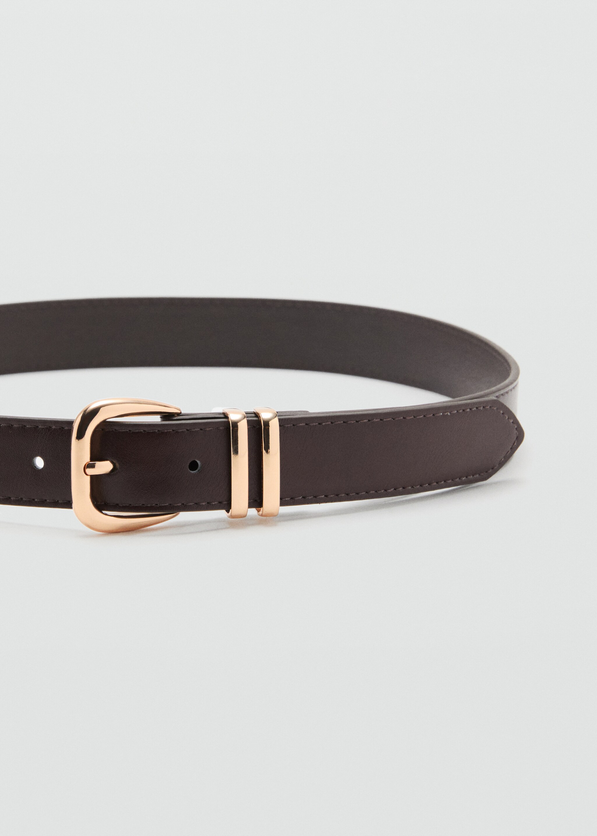 Metal buckle belt - Medium plane, Chocolate. Ref: 17004099-00.