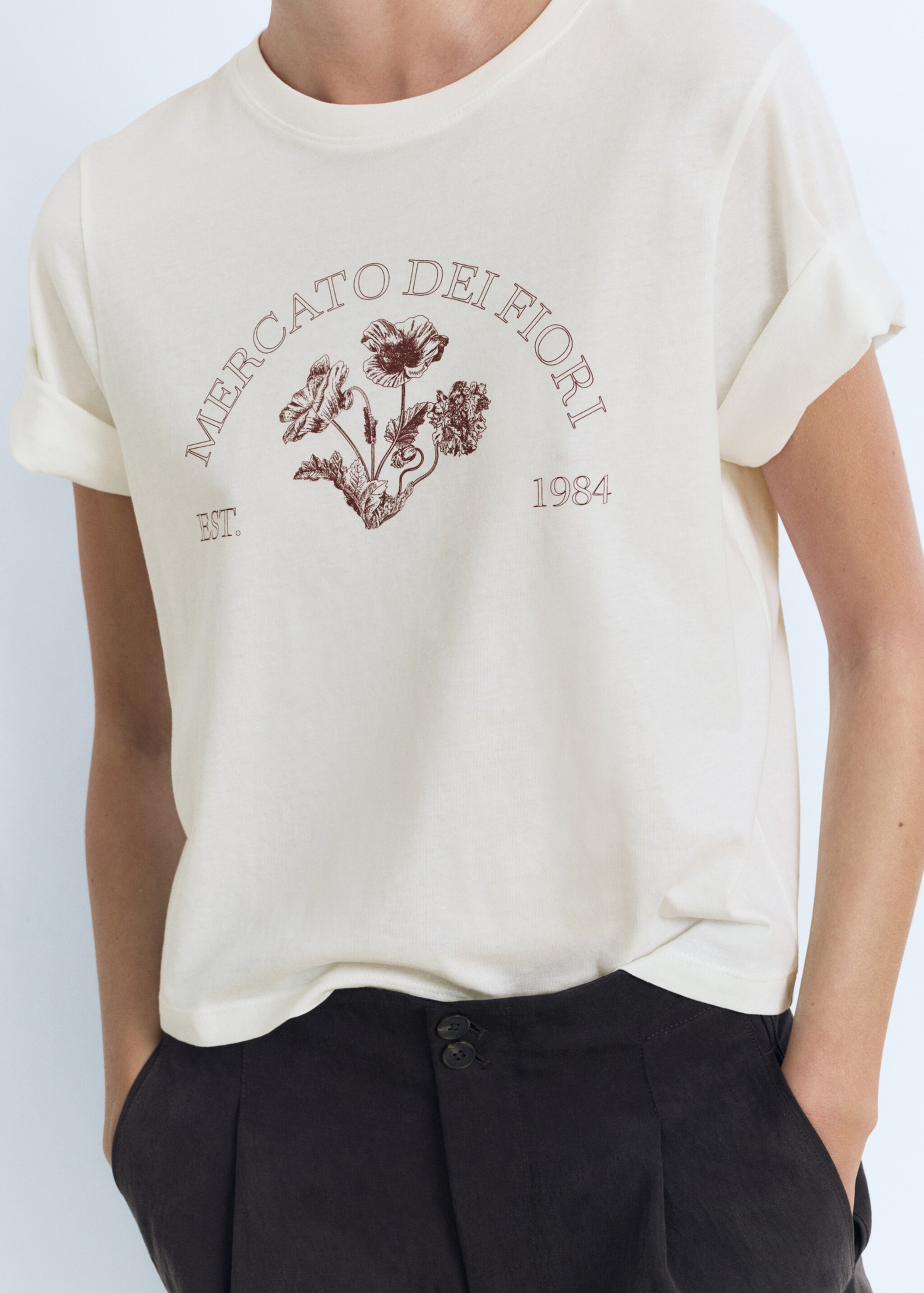 T-shirt en coton imprimé - Plan moyen