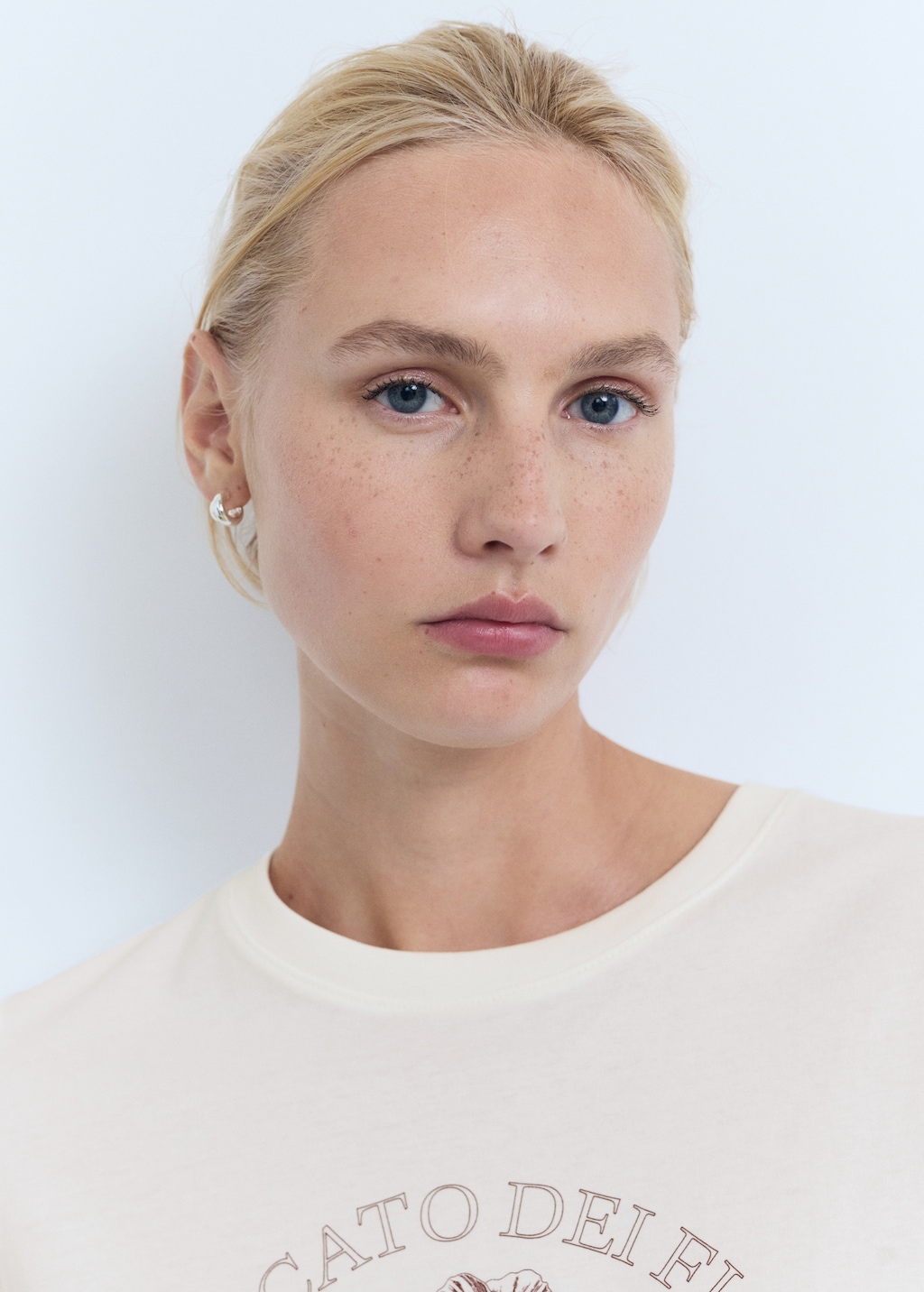 Printed cotton-blend t-shirt