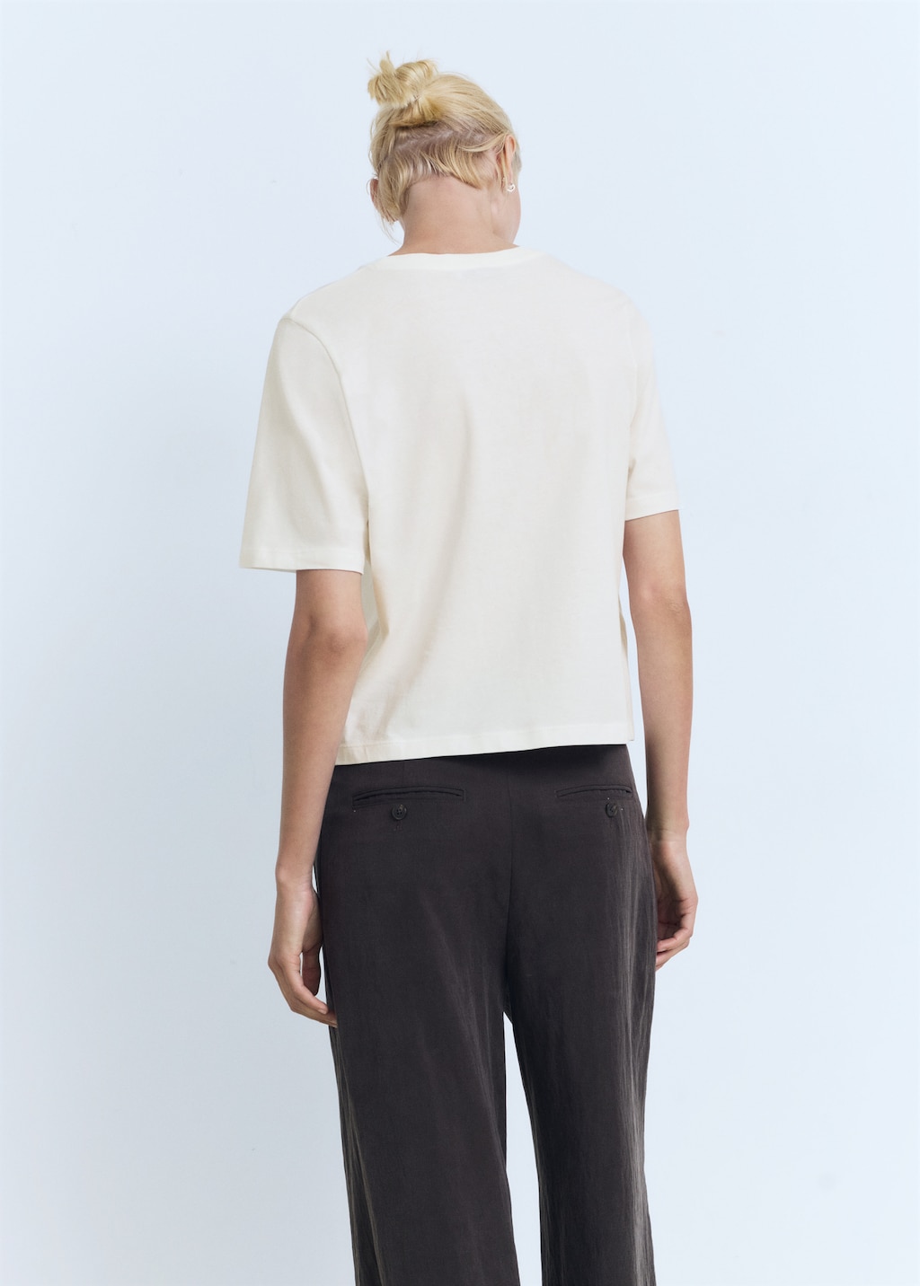 Printed cotton-blend t-shirt