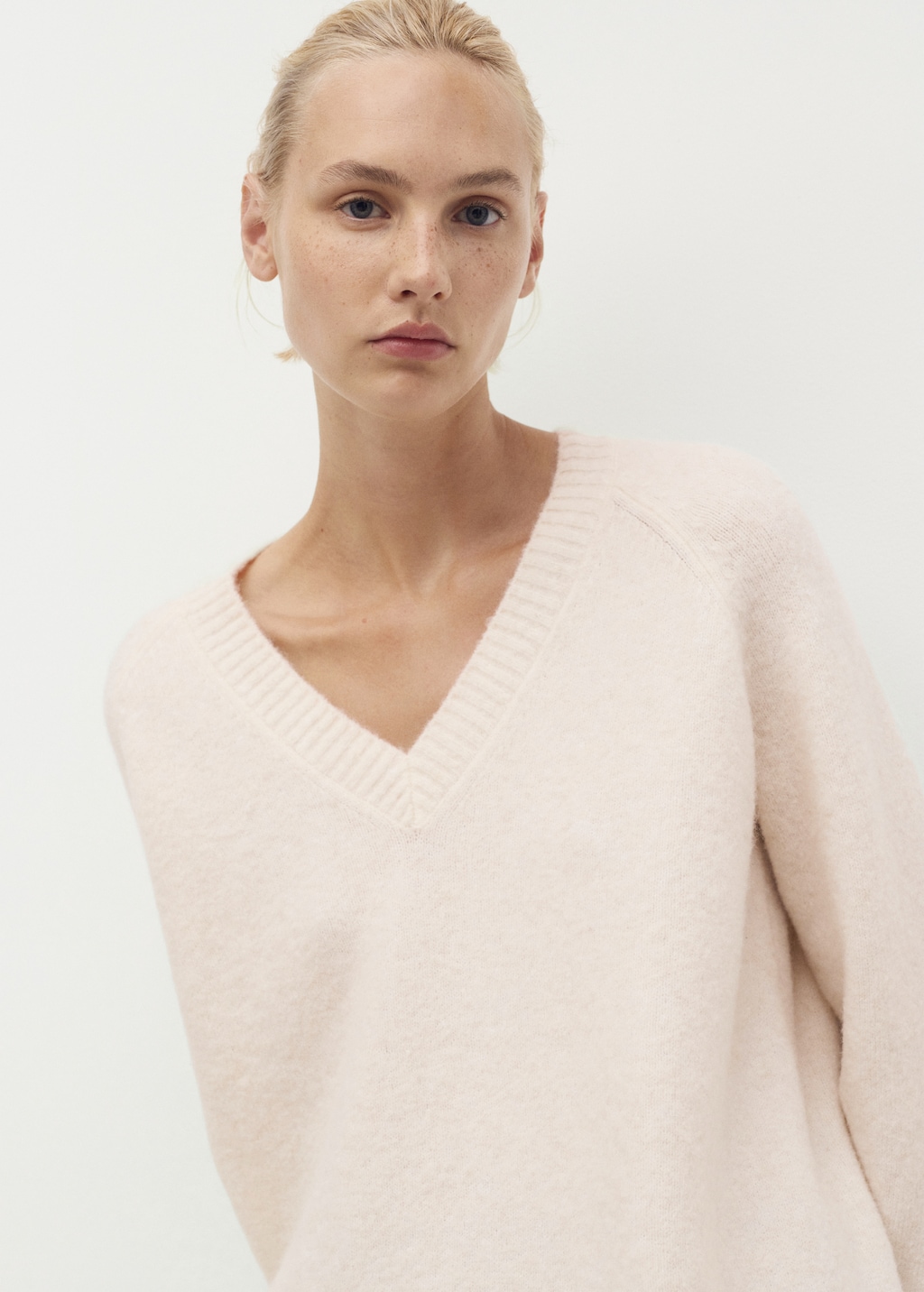 V-neck knit sweater