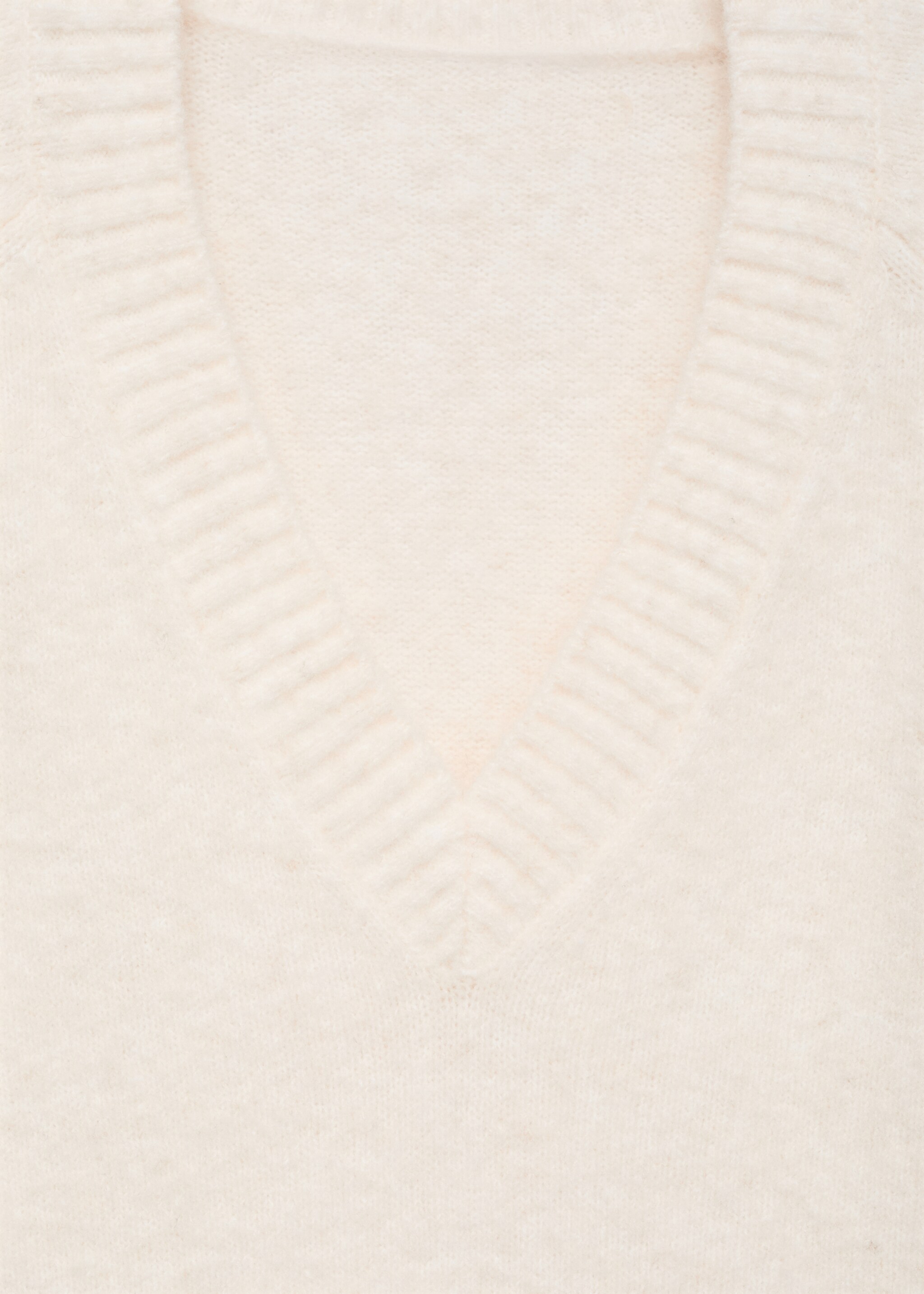 V-neck knit sweater - Details of the article 8, Ivory White. Ref: 17004103-00.