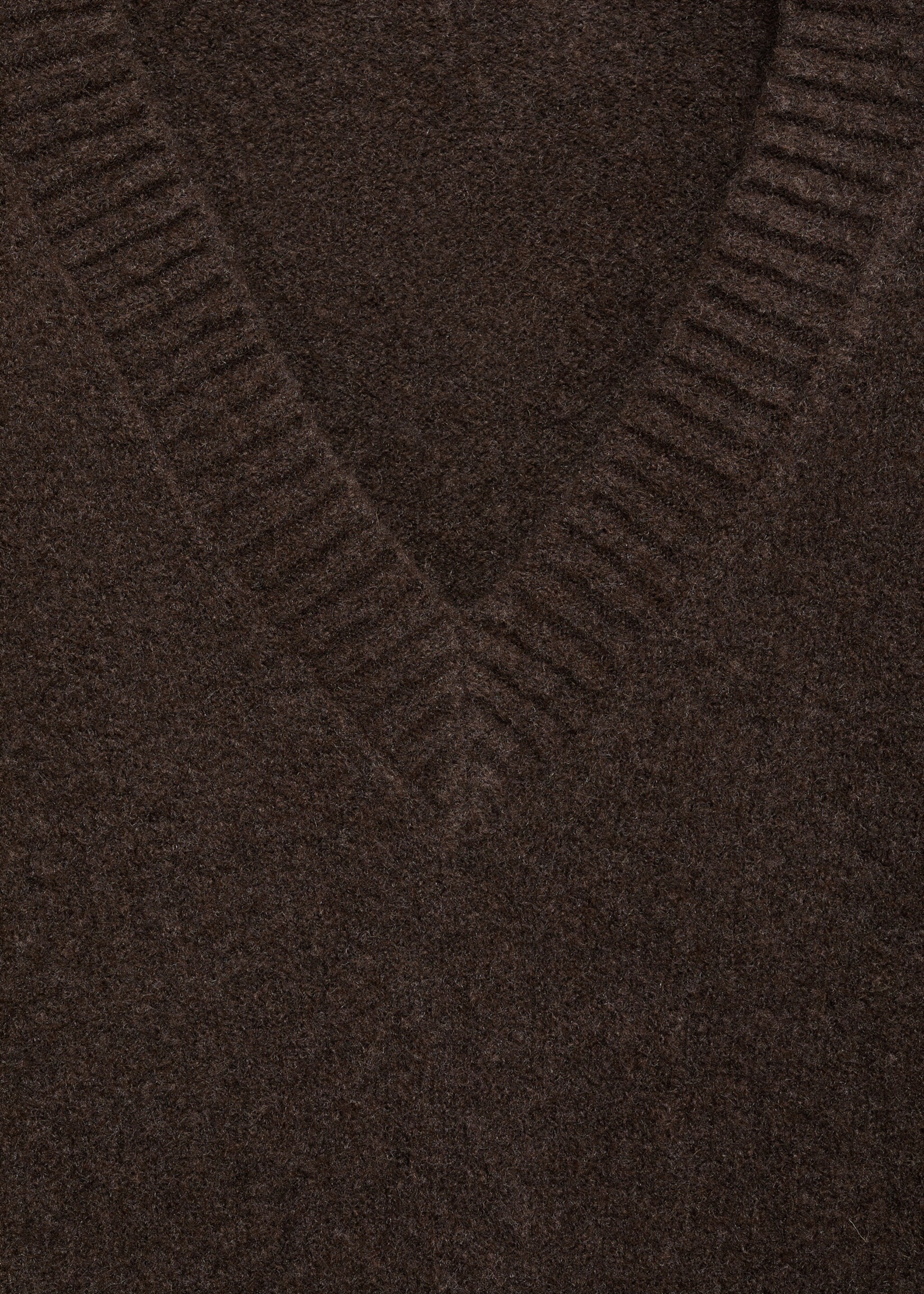 V-neck knit sweater - Details of the article 8, Chocolate. Ref: 17004103-00.