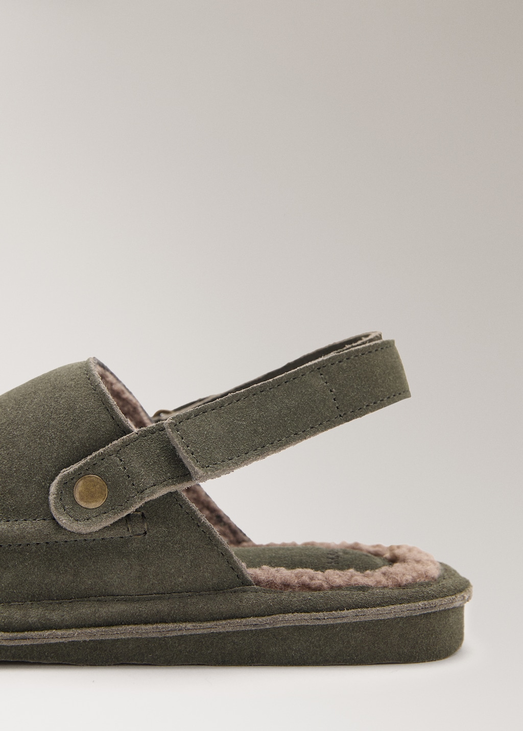 Leather slippers with shearling lining - image 2