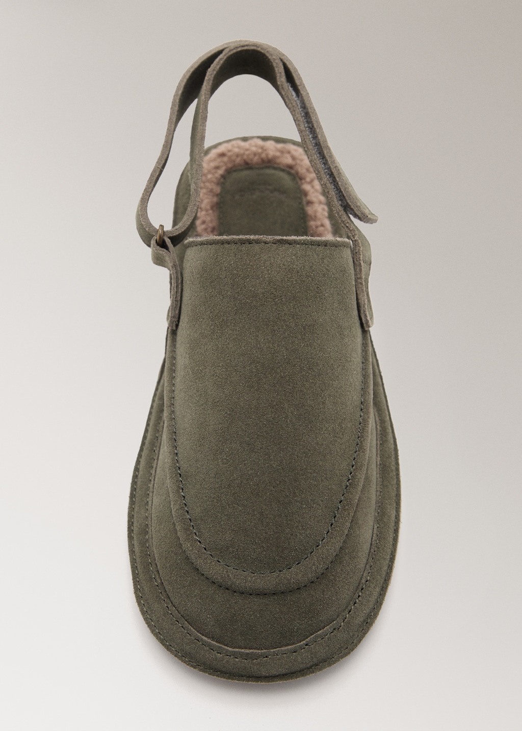 Leather slippers with shearling lining