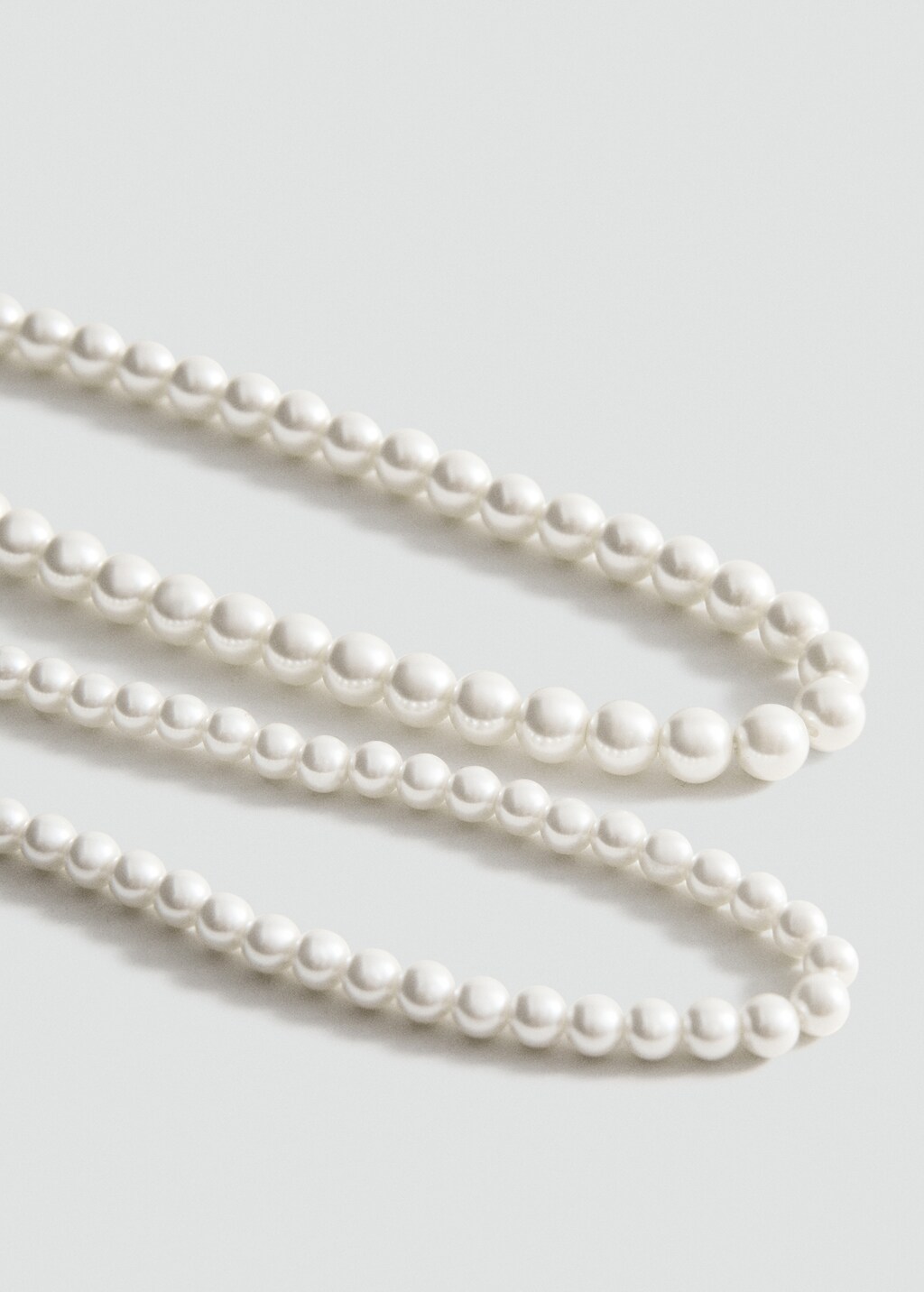 Double pearl crystal necklace