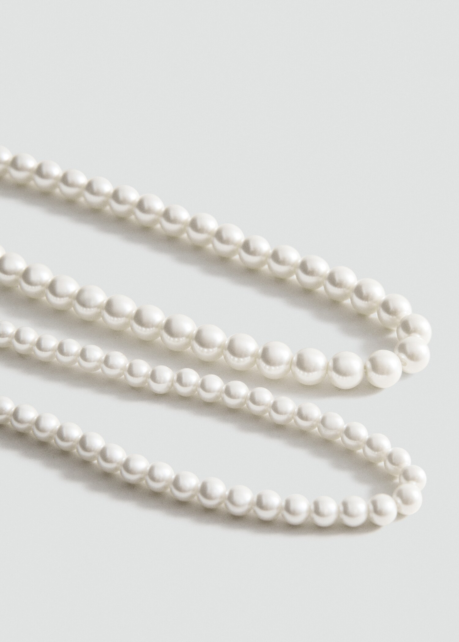 Double pearl necklace - Medium plane