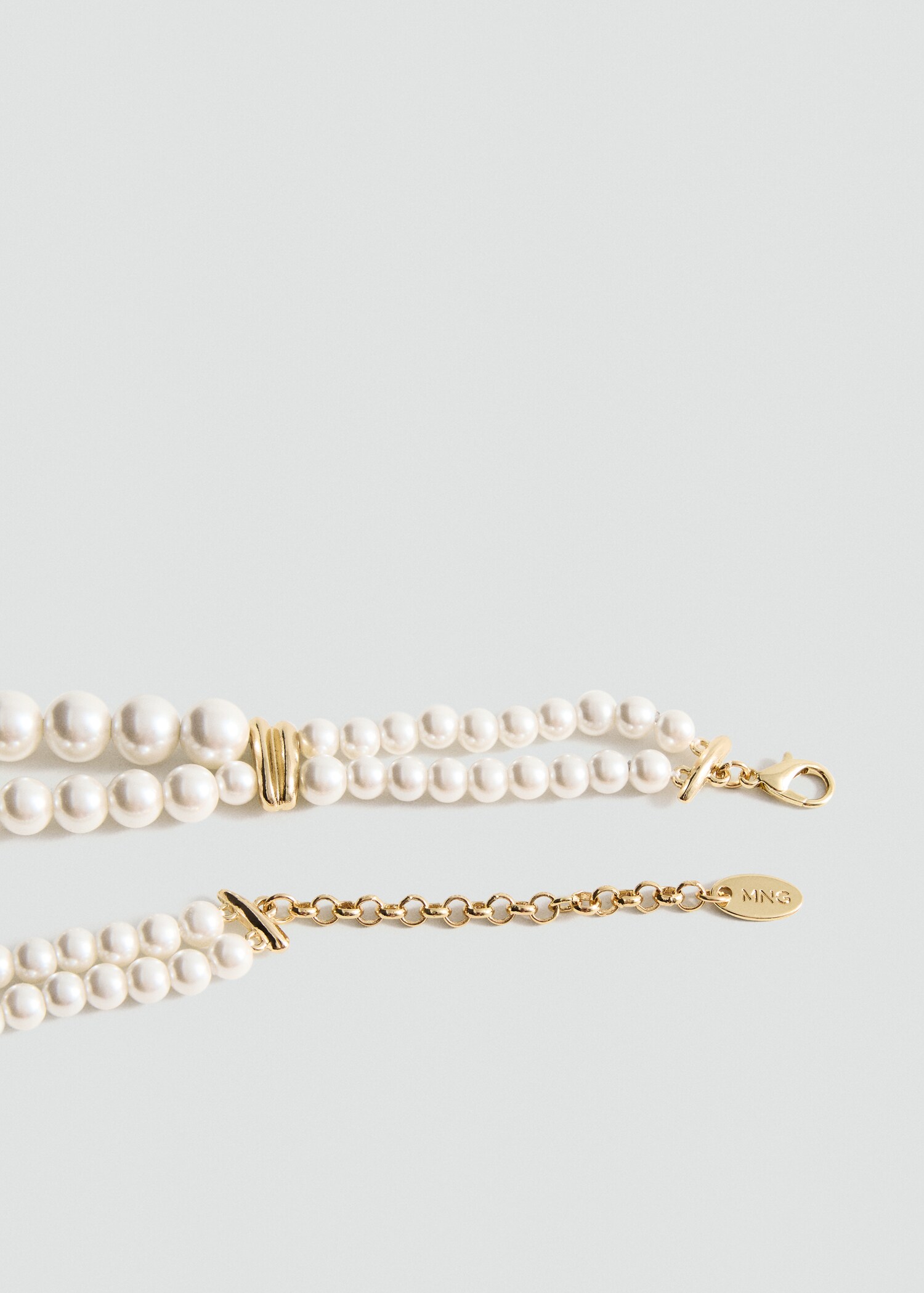 Combined double-chain pearl necklace - Details of the article 1