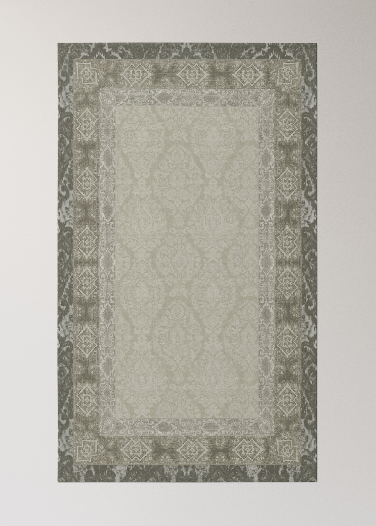 Damask print cotton tablecloth for 6 to 8 guests - Details of the article 2