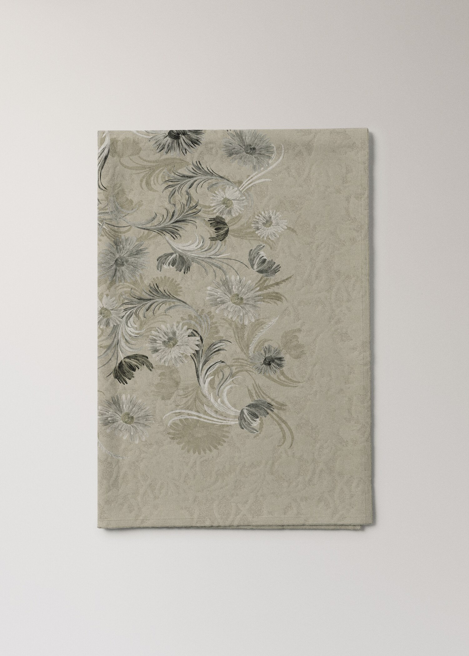 Jacquard cotton floral-print tablecloth for 2 to 4 diners - Article without model