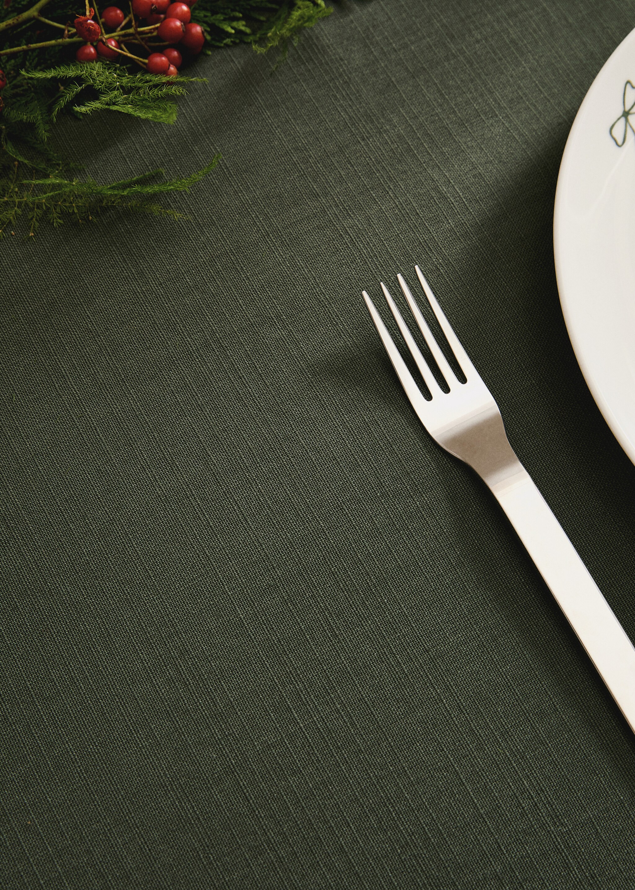 Бавовняна скатертина з мережкою на 2-4 особи - Детальніше про товар 7, Зелений. Ref: 17004147-00.