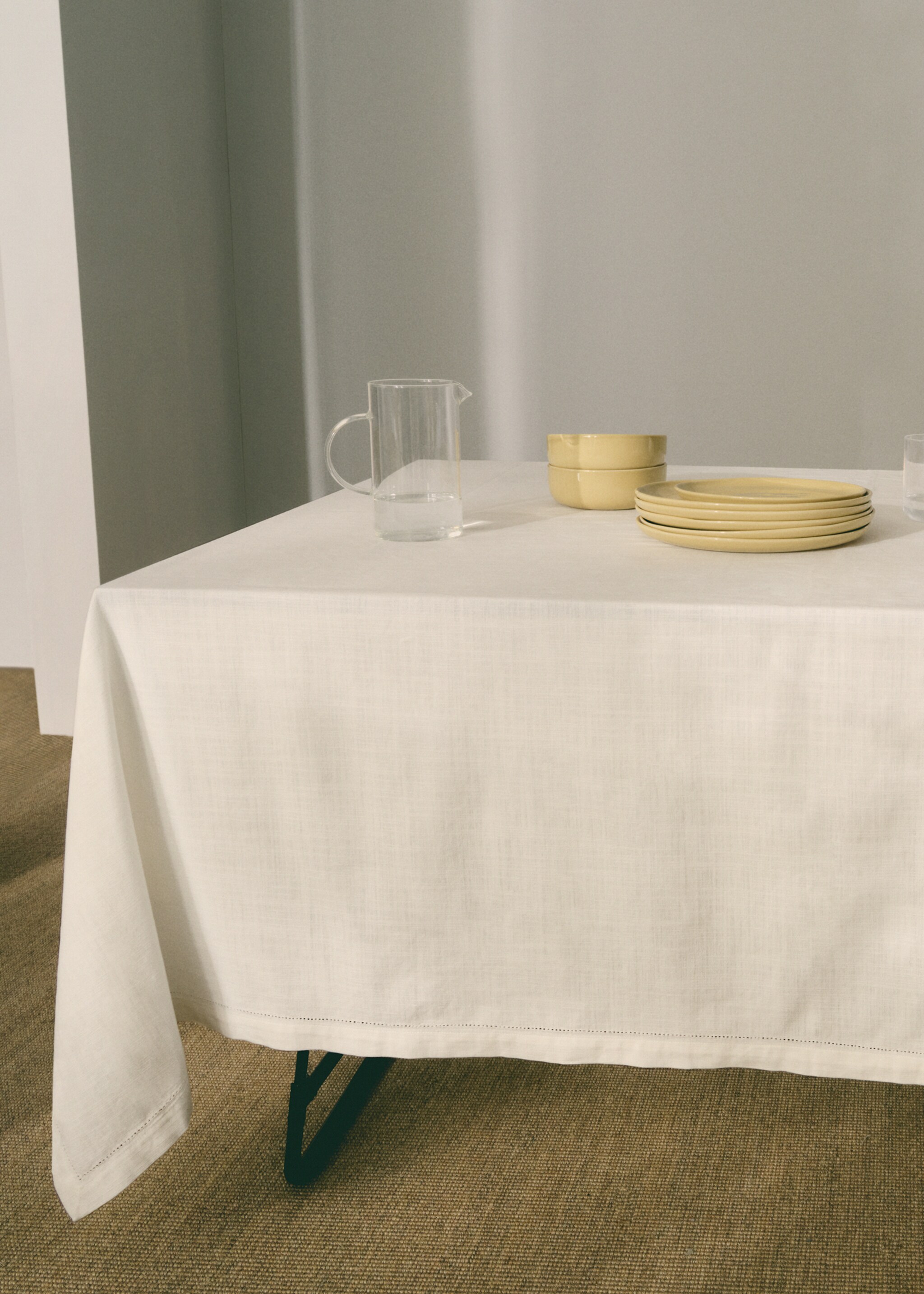 Cotton vanilla tablecloth for 6 to 8 diners - Details of the article 6