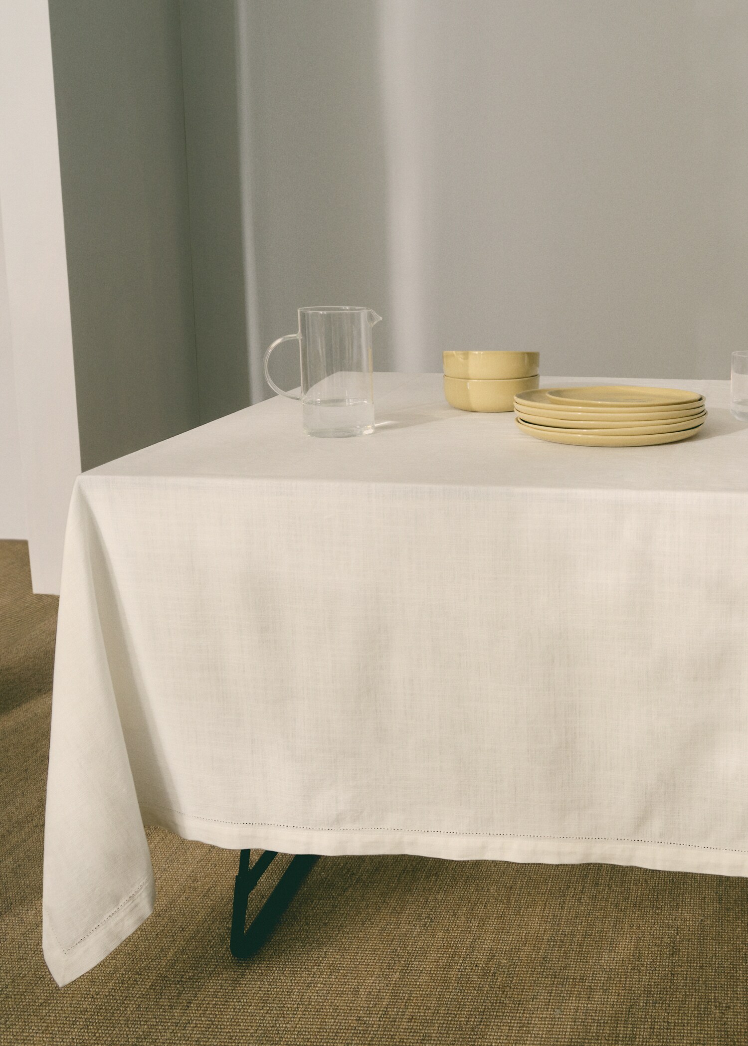 Cotton vanilla tablecloth for 6 to 8 diners - Details of the article 6