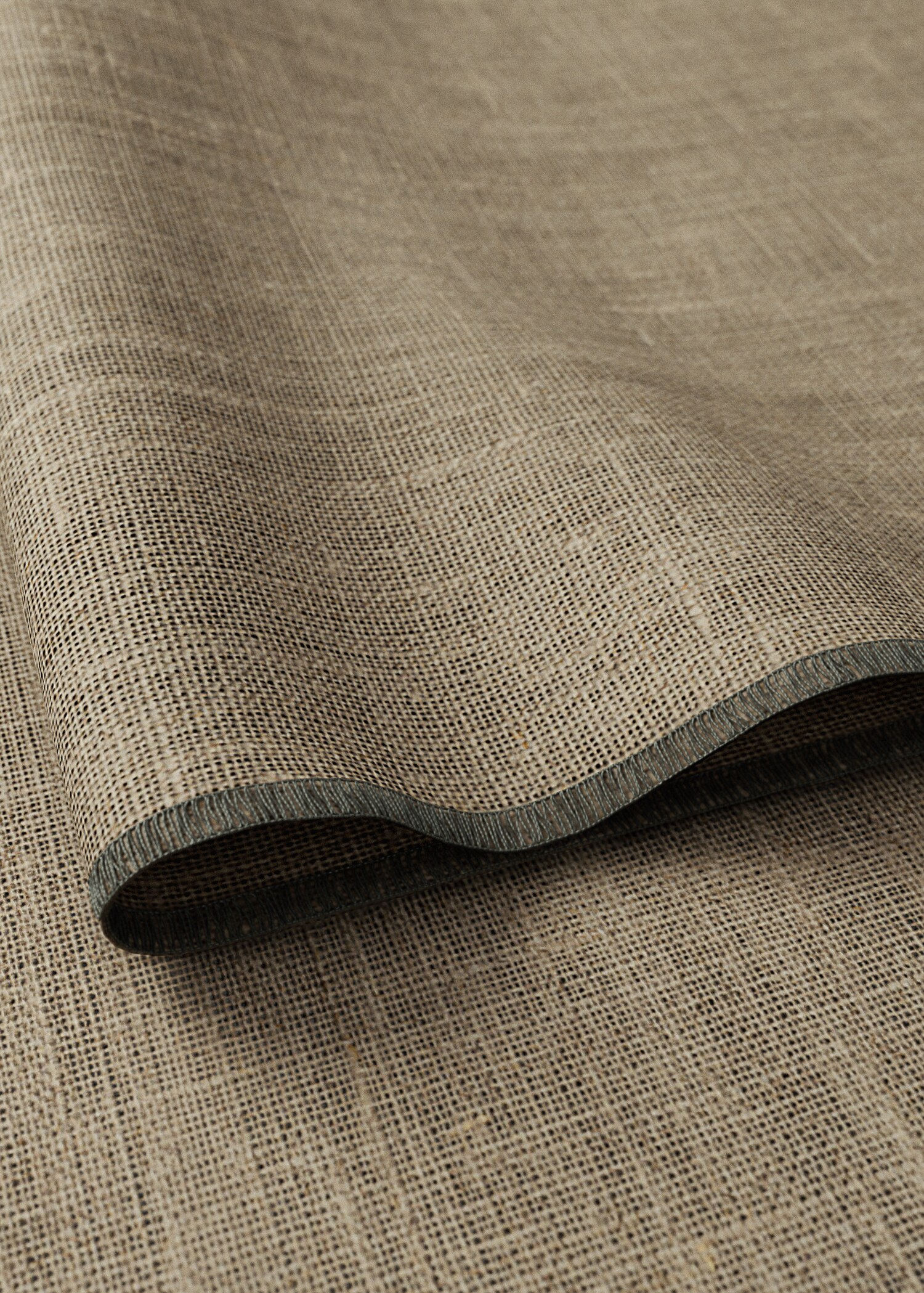 Resin-coated linen tablecloth overlock contrast 2 to 4 diners - Details of the article 2