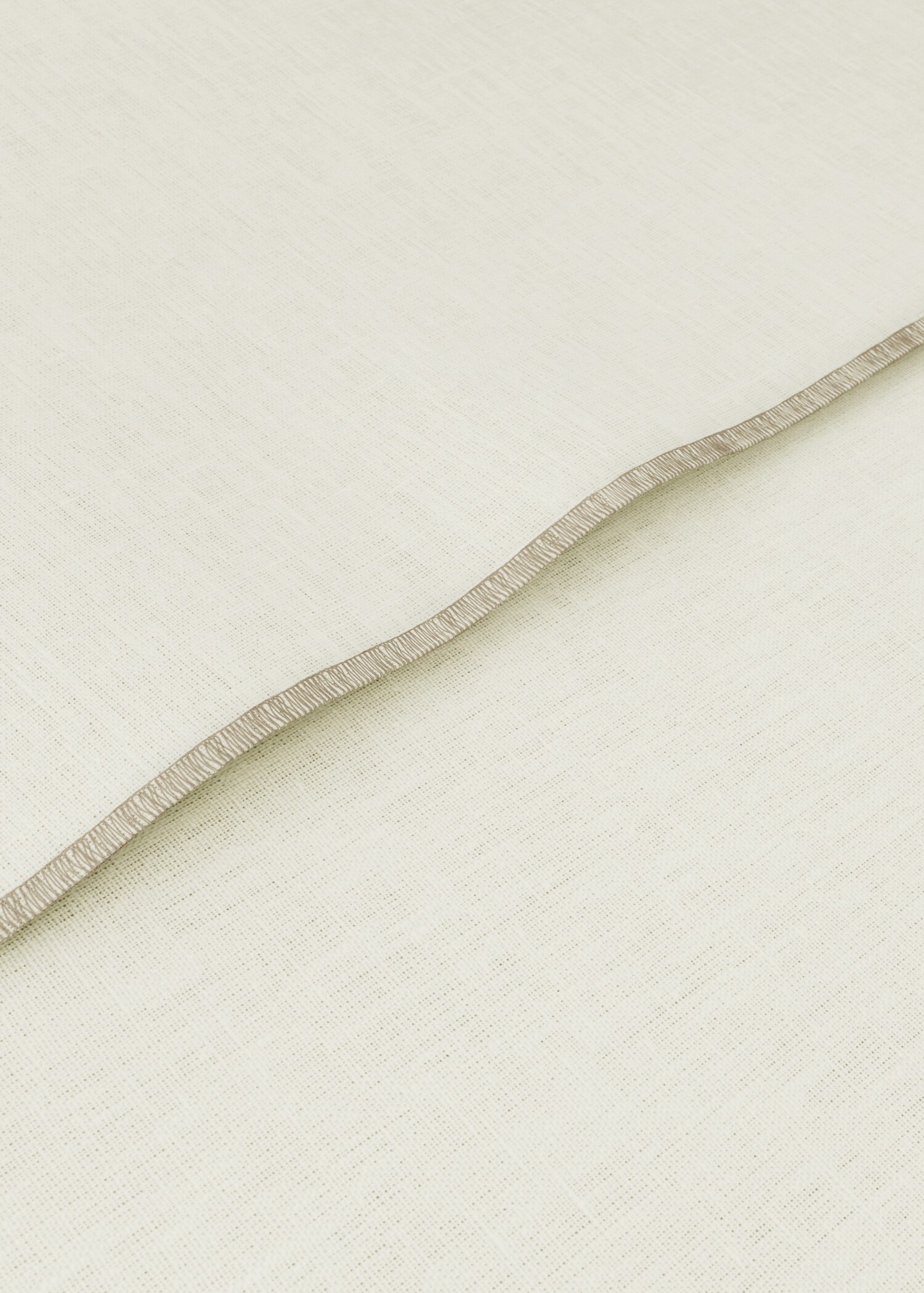 Tischdecke aus 100% Leinen mit Resin-Beschichtung, Overlock-Kontrast, geeignet für 4 bis 6 Gäste - Detail des Artikels 2