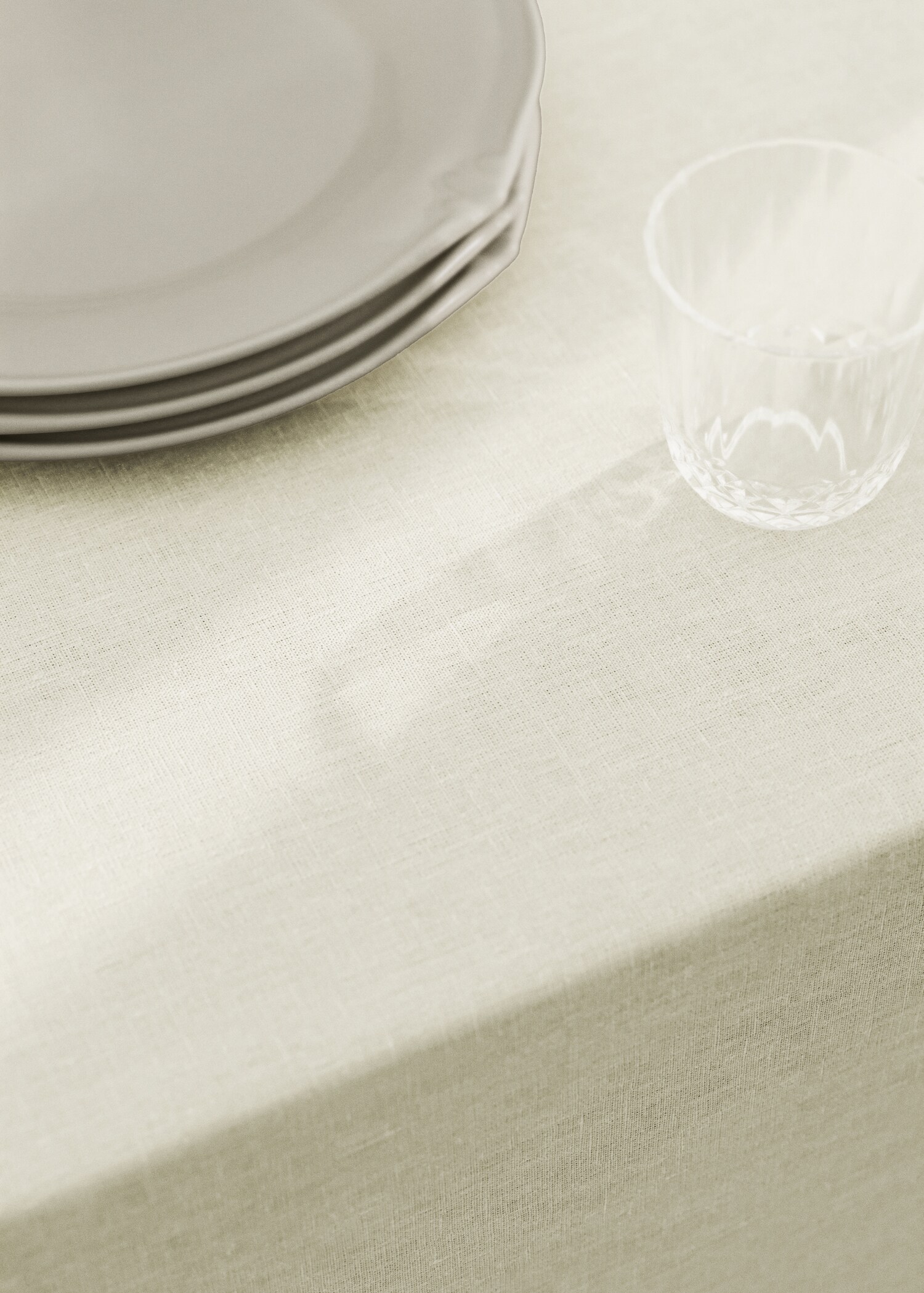 Tischdecke aus 100% Leinen mit Resin-Beschichtung, Overlock-Kontrast, geeignet für 4 bis 6 Gäste - Detail des Artikels 7