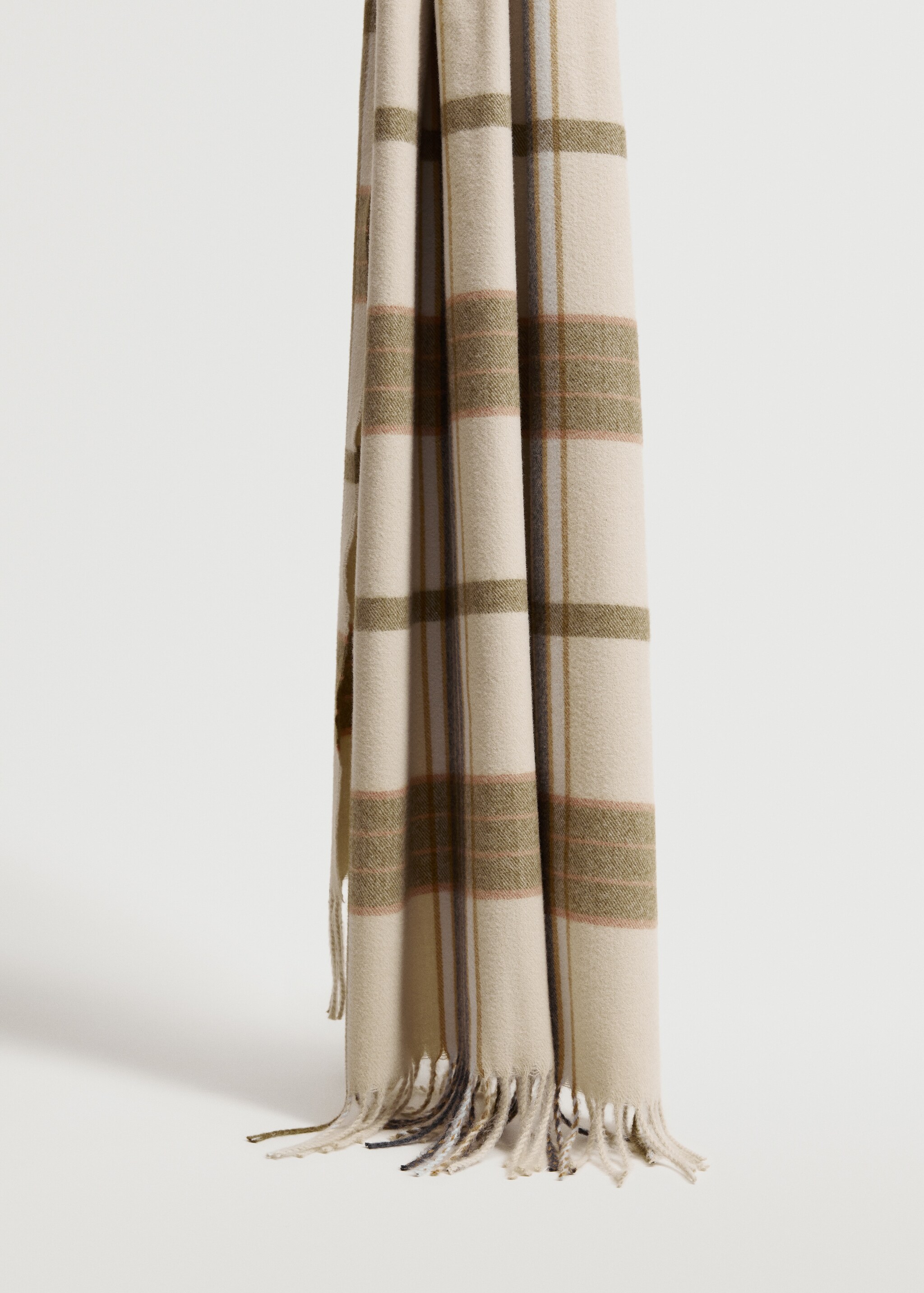 Fringed check scarf - Medium plane