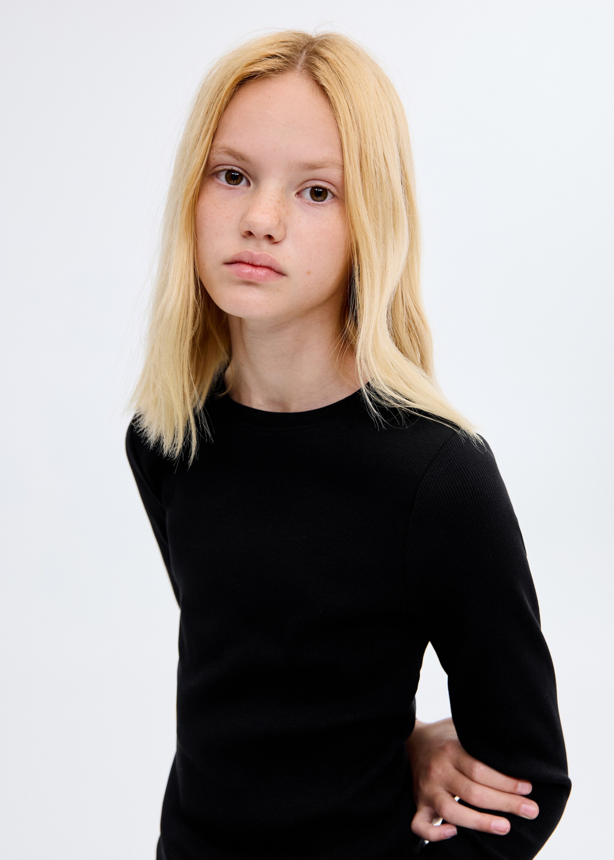 Ribbed long-sleeved t-shirt - Medium plane