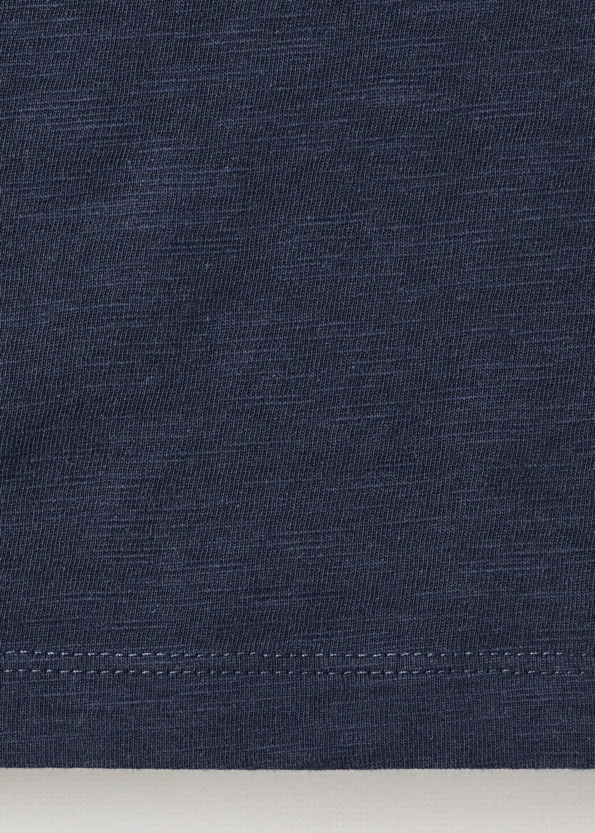 T-shirt with mother-of-pearl button detail - Details of the article 0, Navy. Ref: 17004434-00.