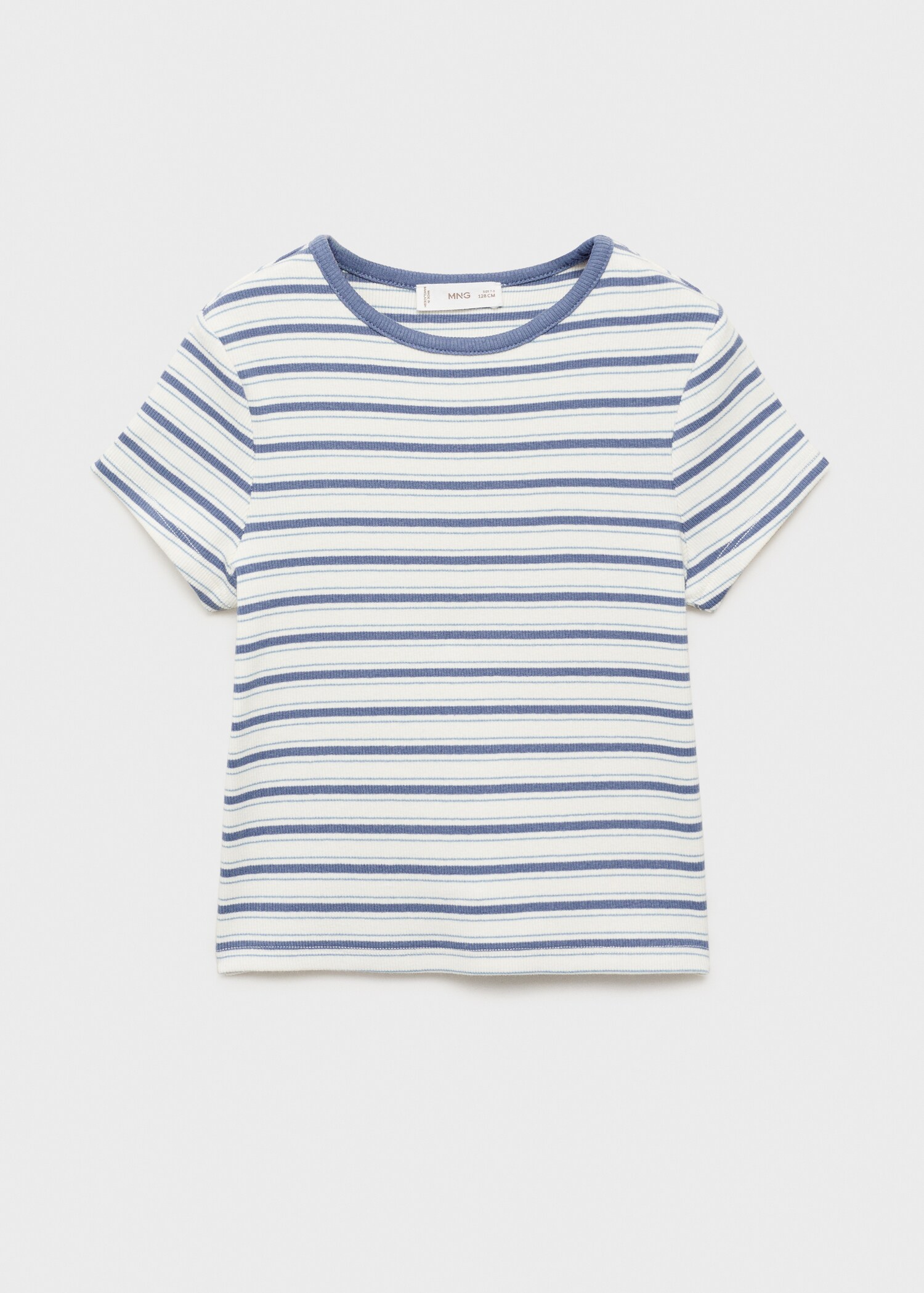 T-shirt à rayures col contrastant - Article sans modèle