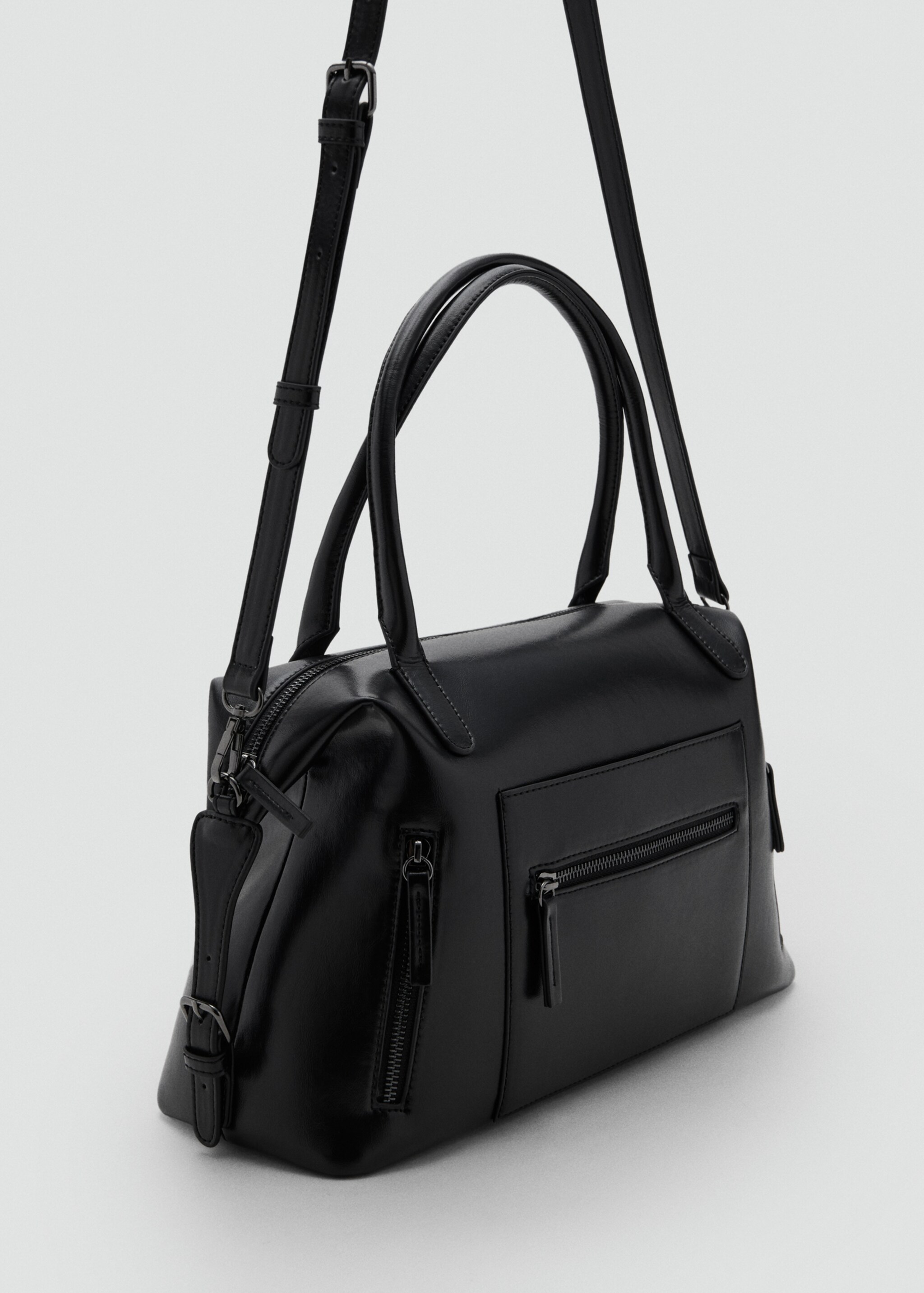 Double strap bag - Medium plane, Black. Ref: 17004440-00.