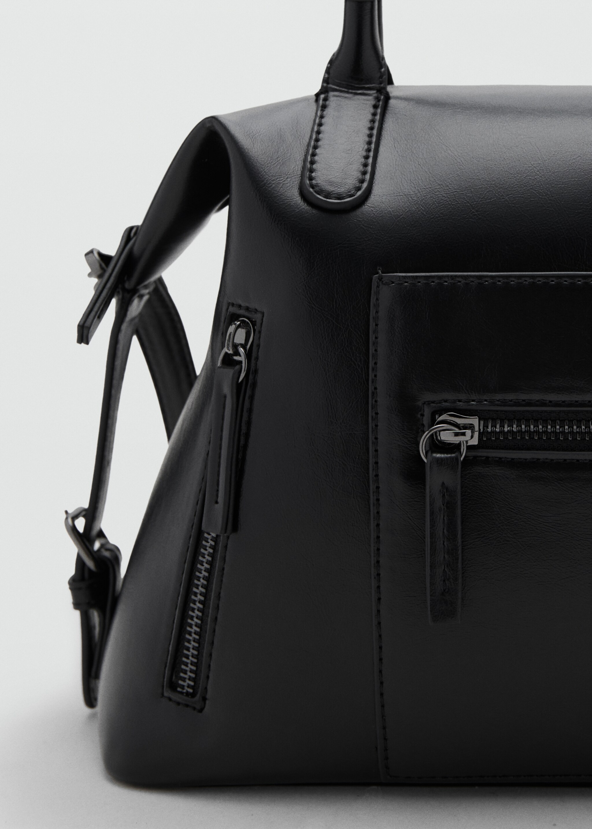 Double strap bag - Details of the article 2, Black. Ref: 17004440-00.